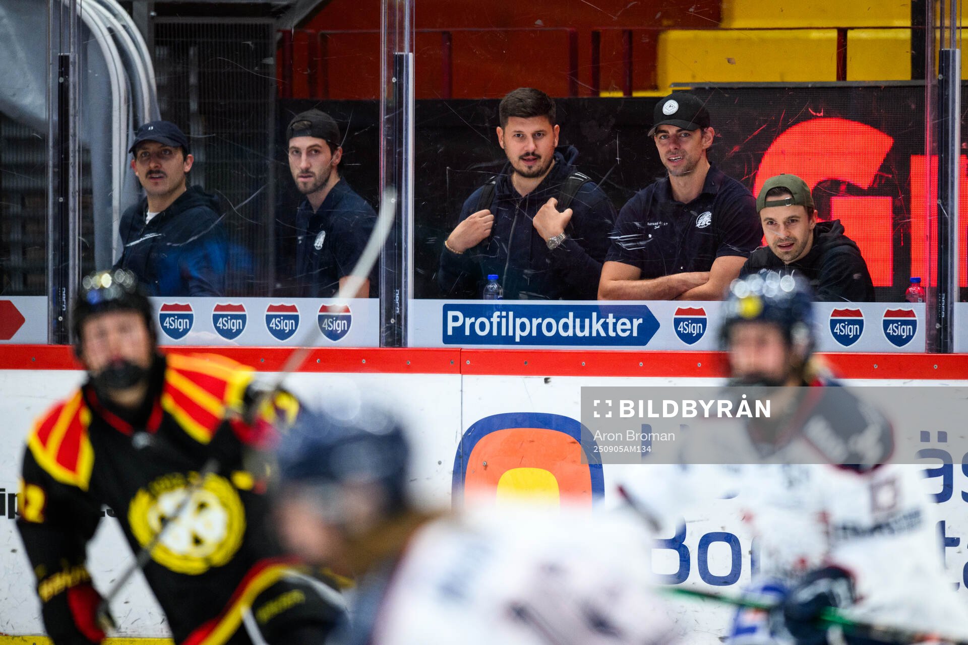 Spelare från ZSC Lions Zurich ser på