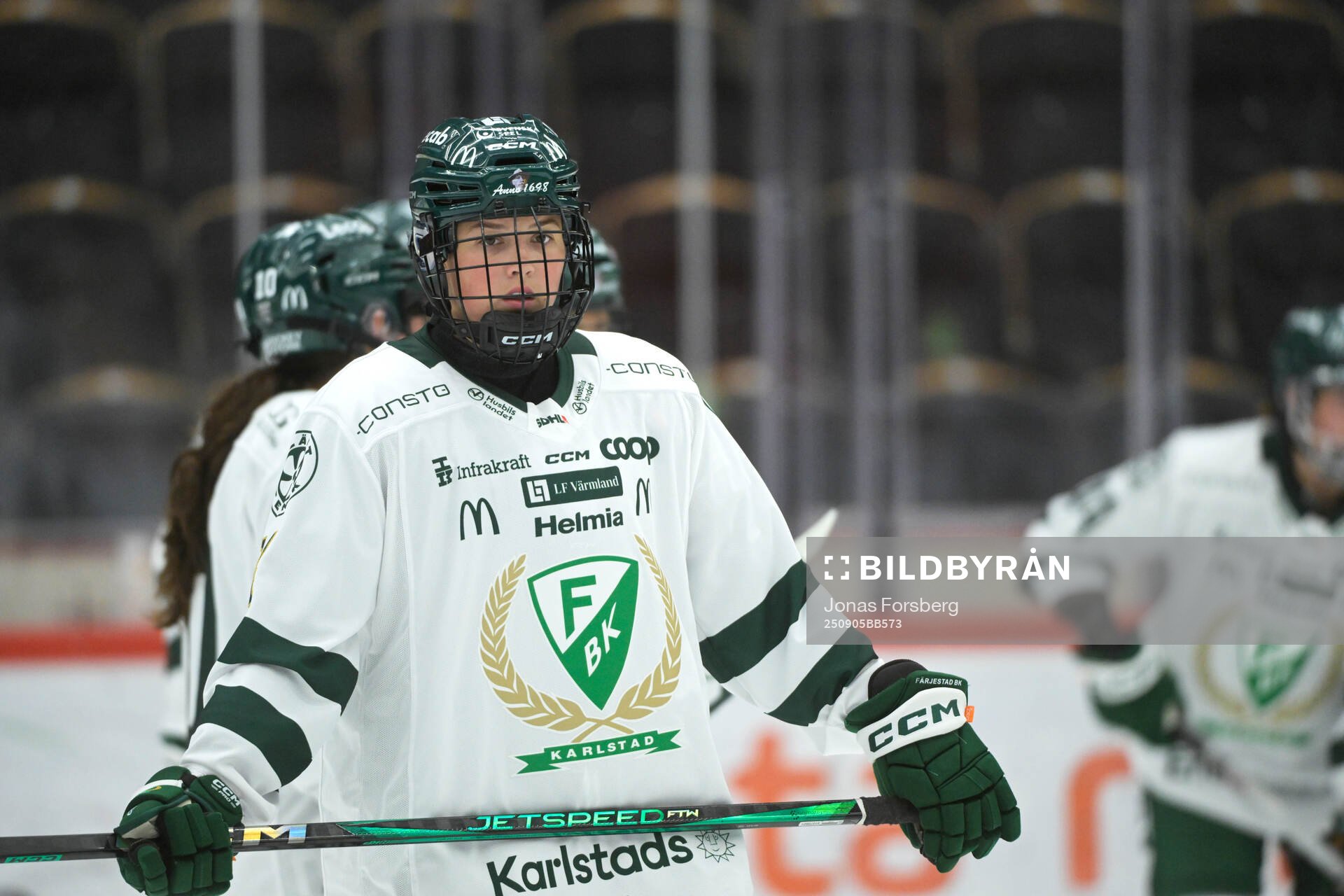 Färjestad BKs Alexie Guay innan ishockeymatchen i SDHL