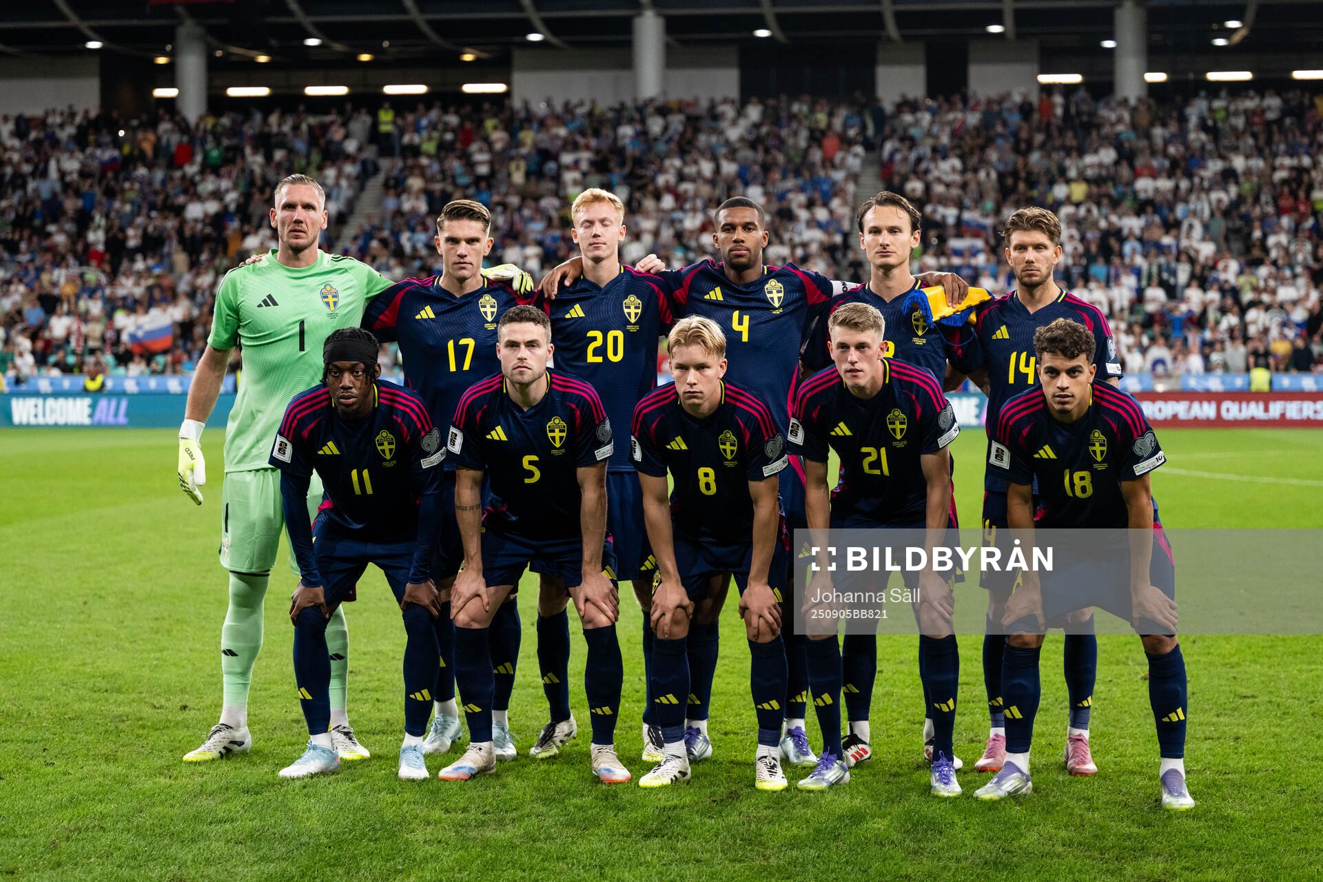 goalkeeper Robin Olsen, Viktor Gyökeres, Hugo Larsson,