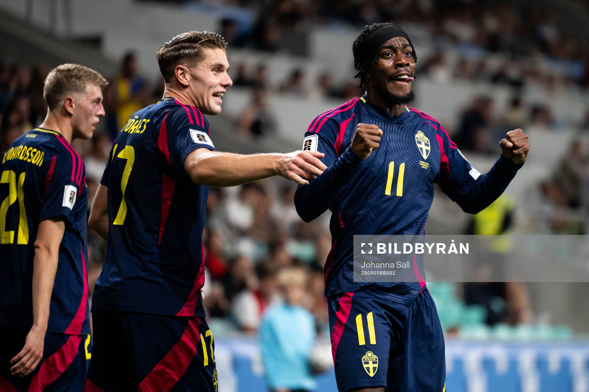 Anthony Elanga of Sweden celebrates with Alexander