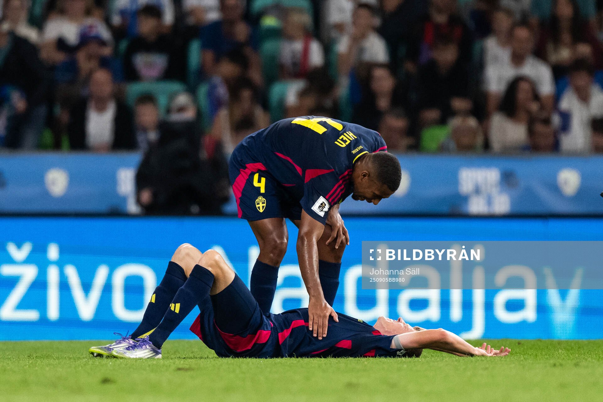 Alexander Bernhardsson of Sweden in pain