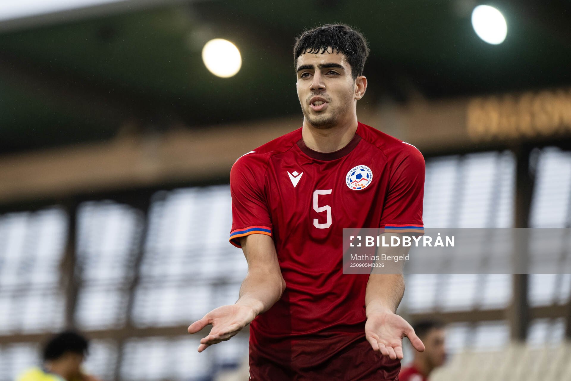 Petik Manukyan of Armenia reacts