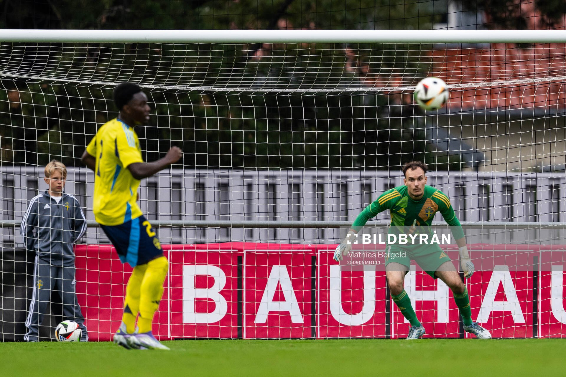 Goalkeeper Elis Bishesari of Sweden