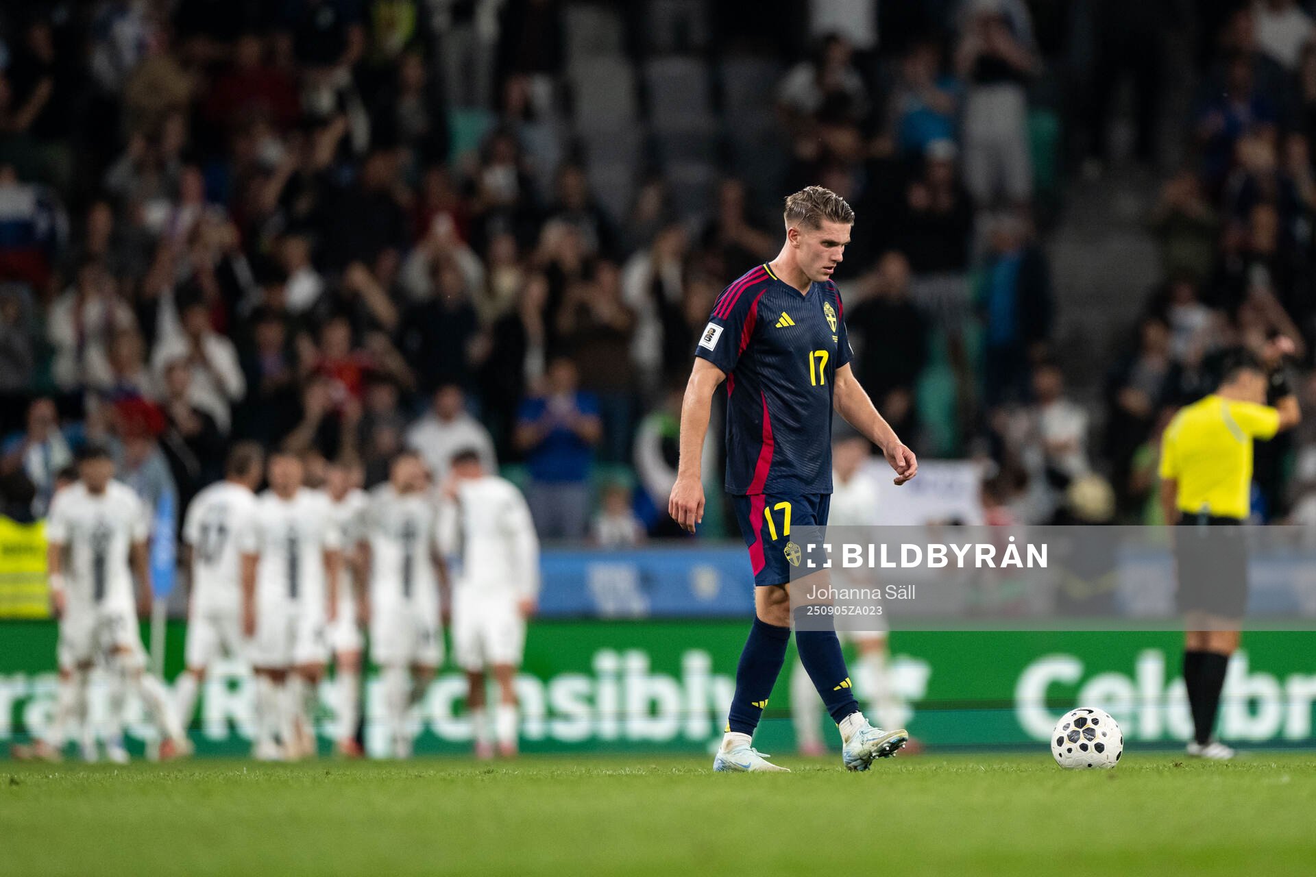 Viktor Gyökeres of Sweden looks dejected