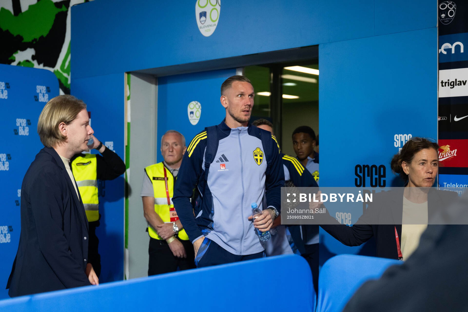 Goalkeeper Robin Olsen of Sweden in mixed zone