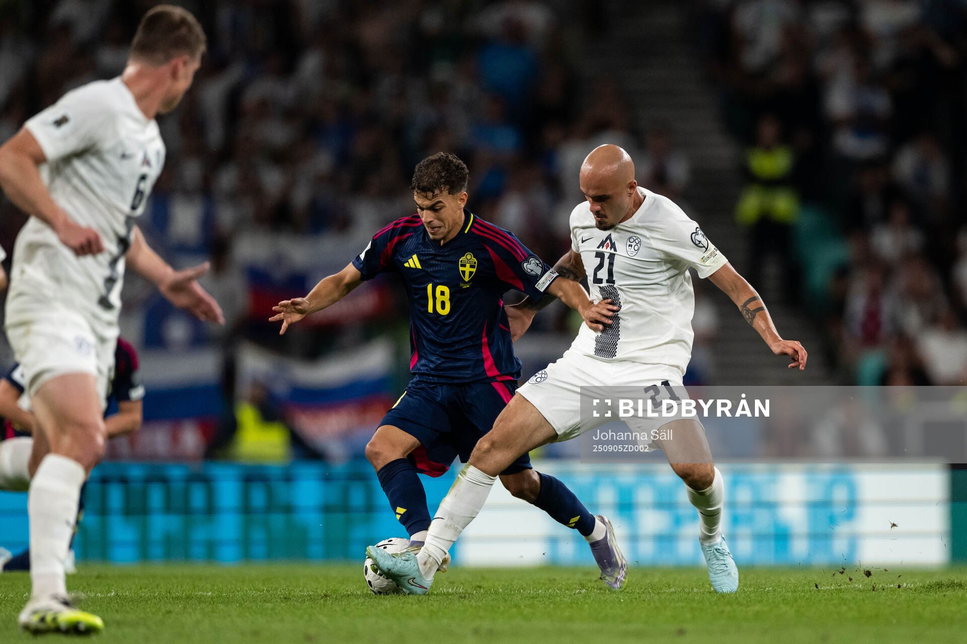 Yasin Ayari of Sweden and Vanja Drkusic of Slovenia