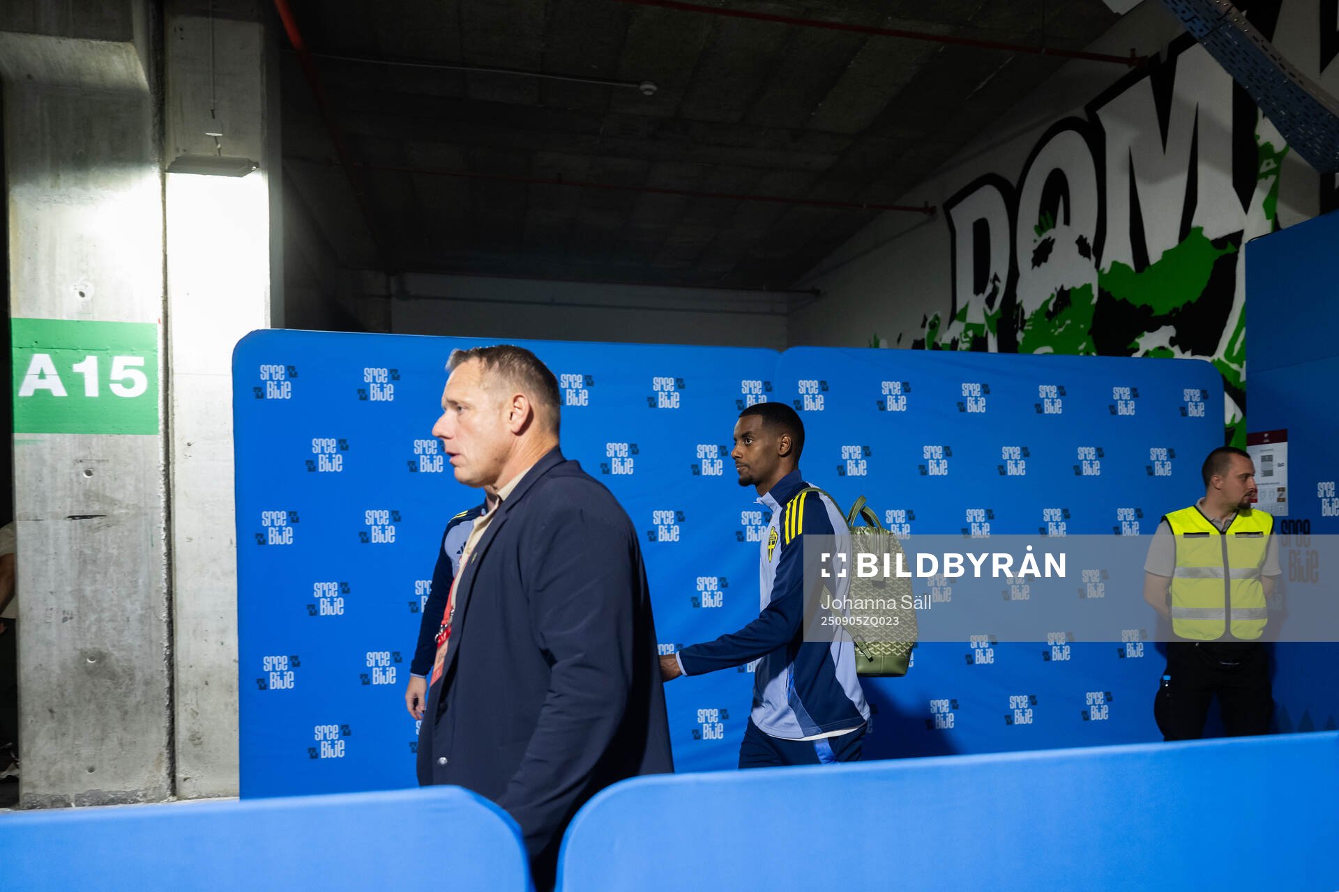 Alexander Isak of Sweden in mixed zone