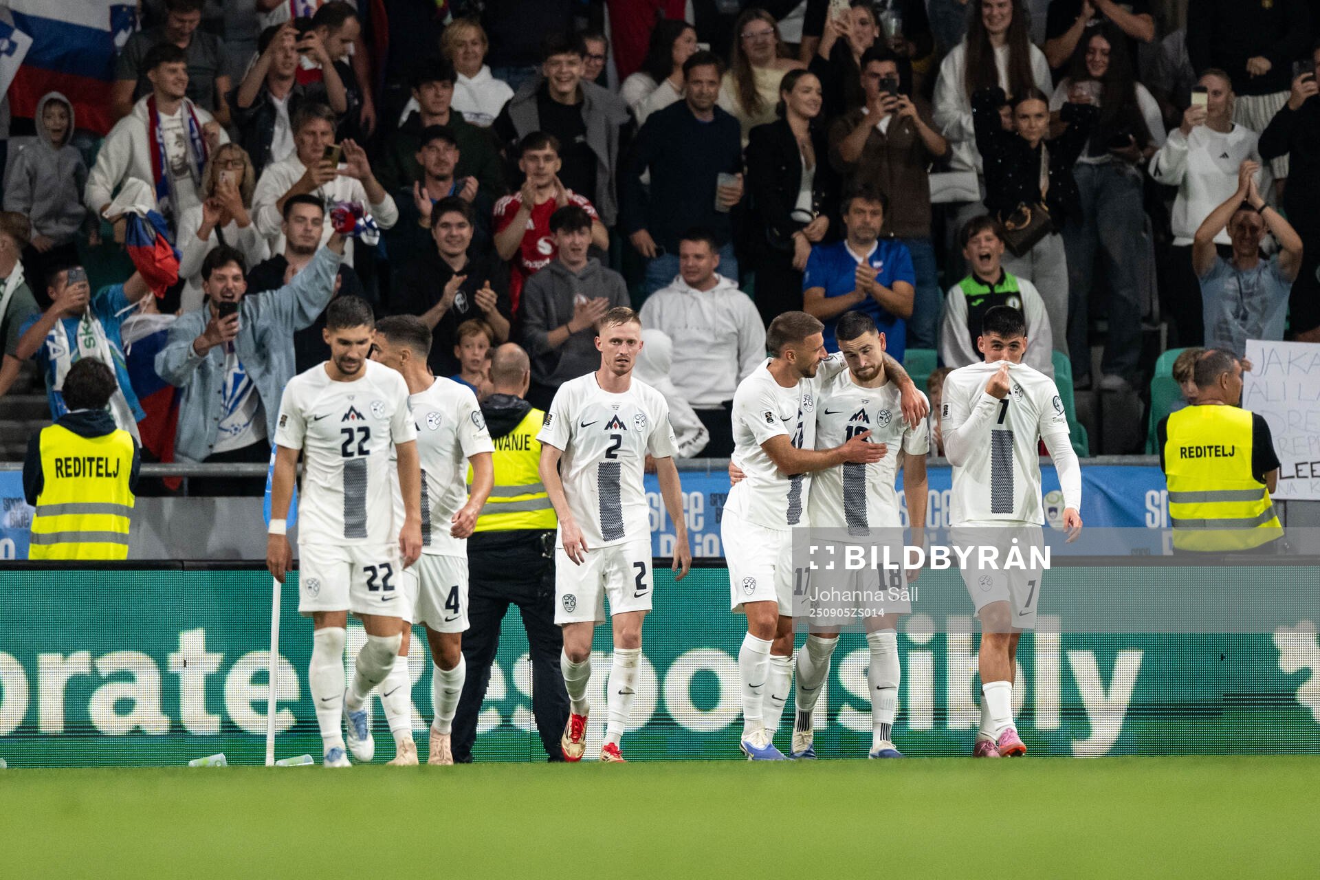 Players of Slovenia celebrate