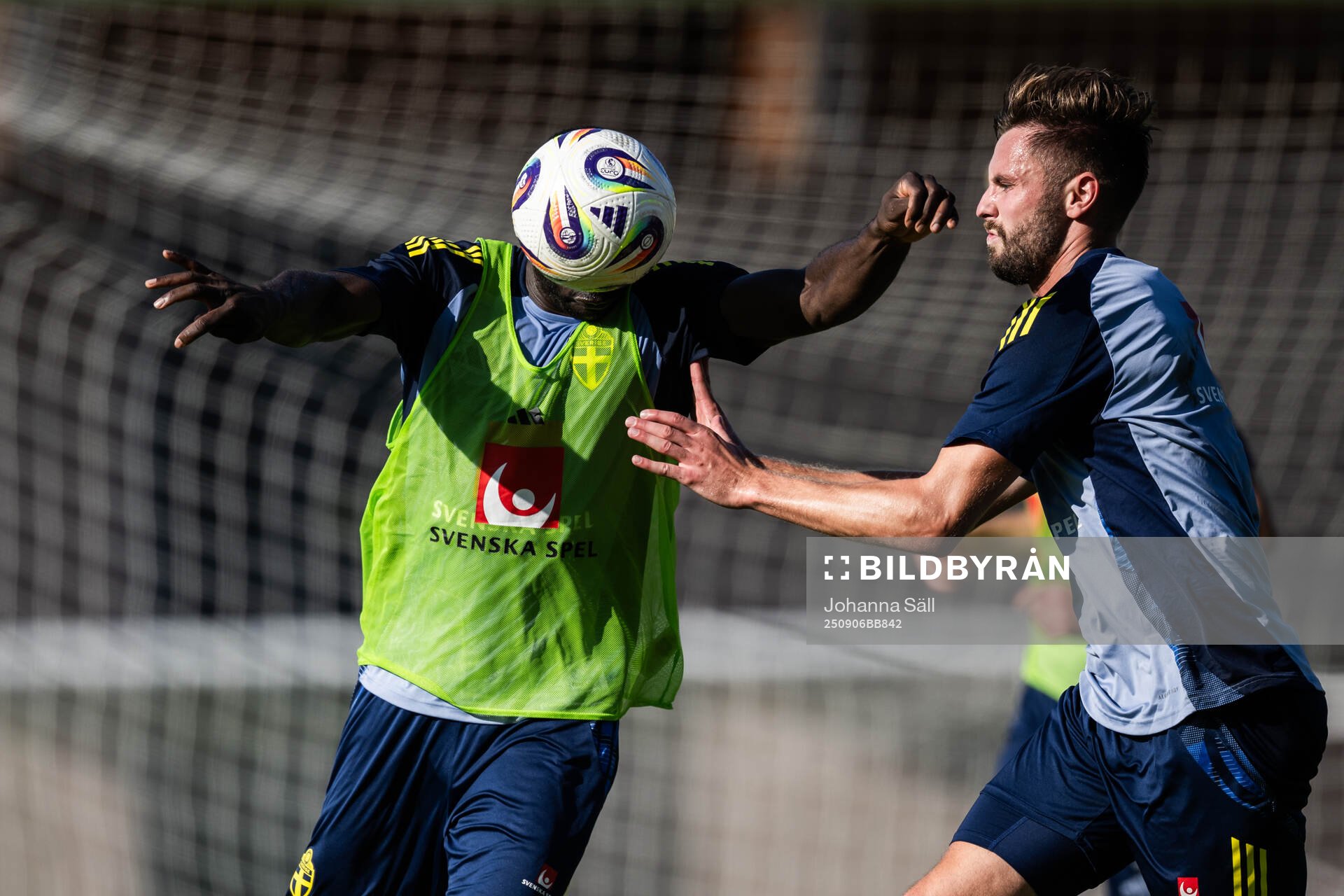 Ken Sema and Axel Norén of the Swedish men's football