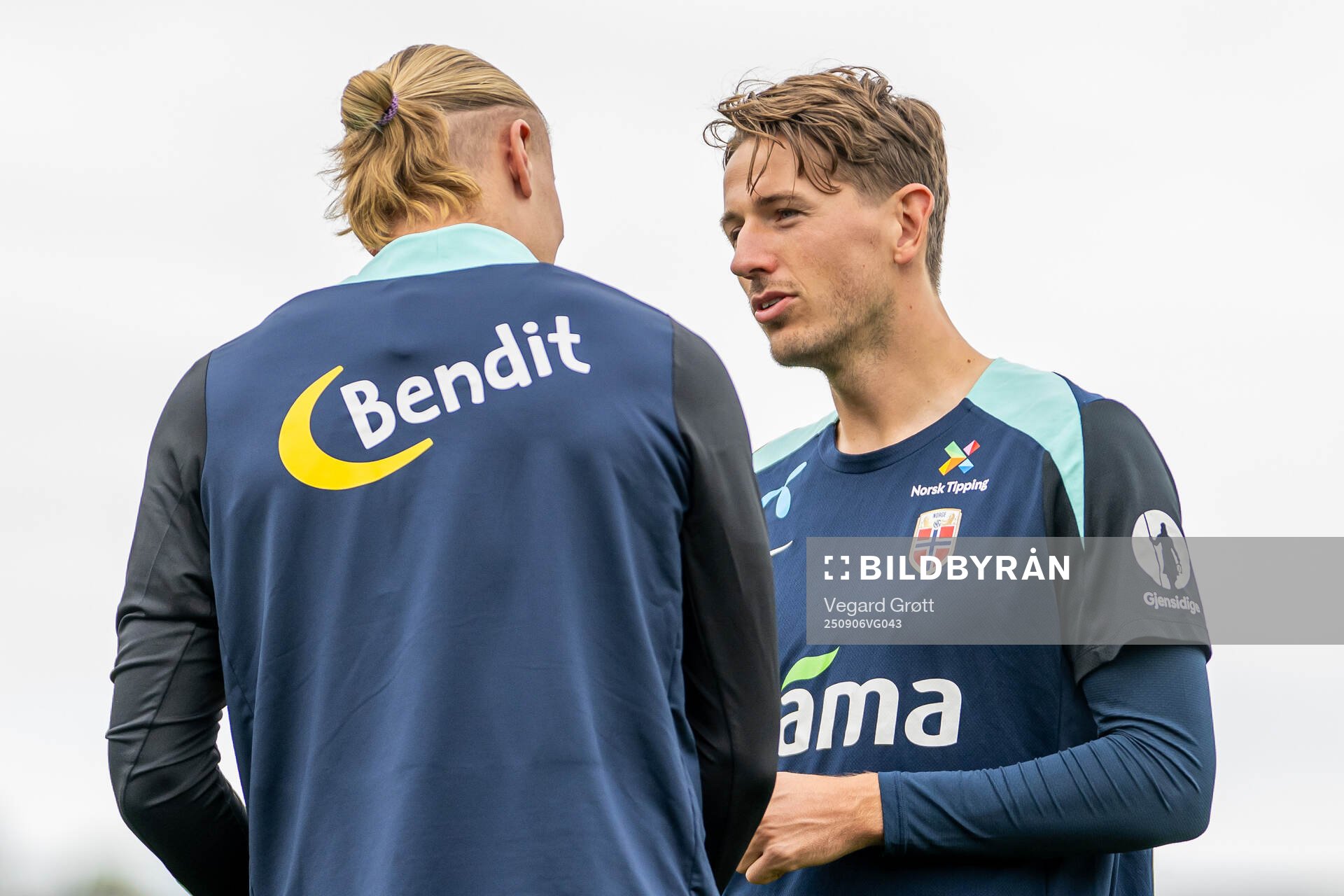 Erling Braut Haaland and Sander Berge of the Norwegian