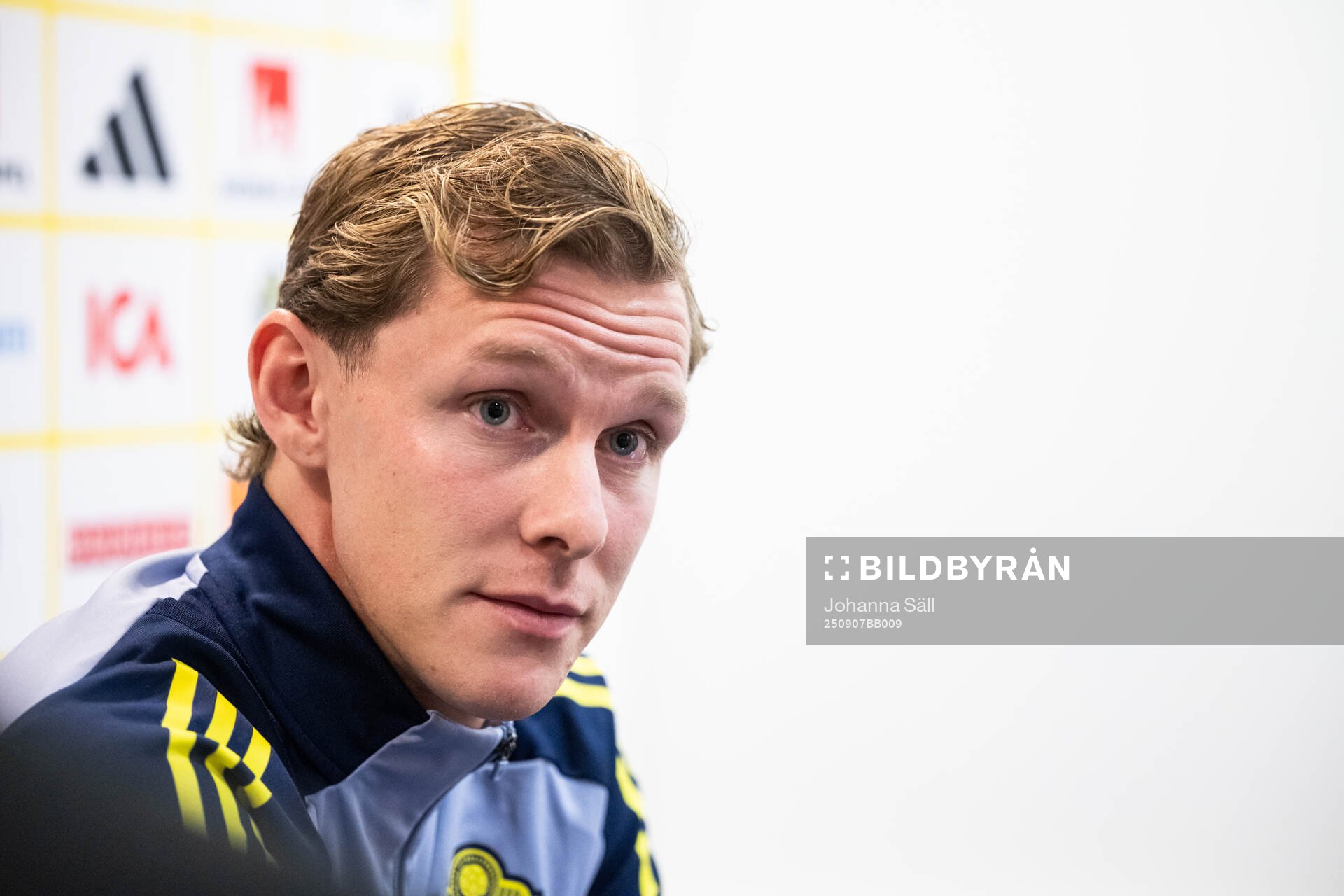 Emil Krafth of the Swedish national football team at a