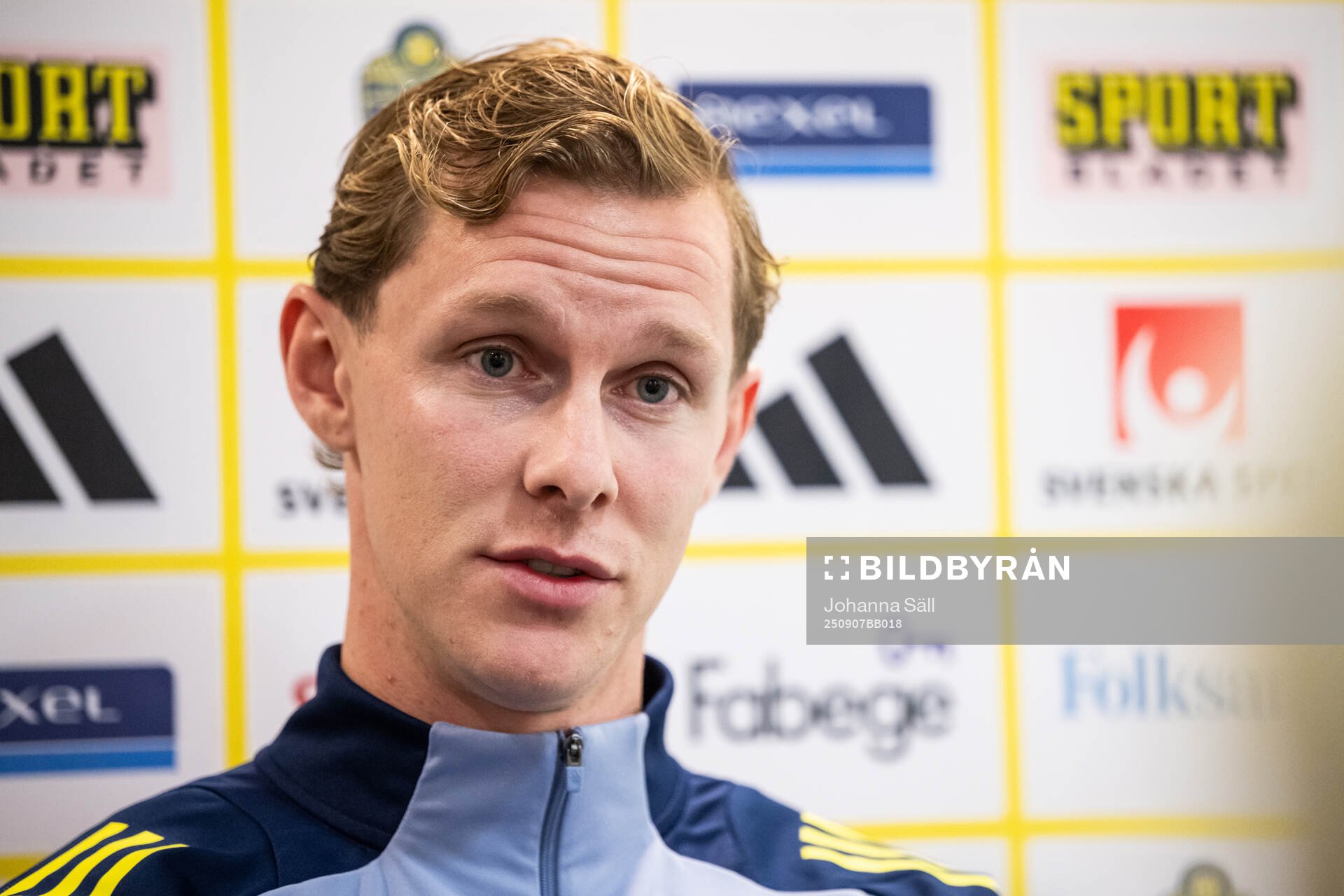 Emil Krafth of the Swedish national football team at a