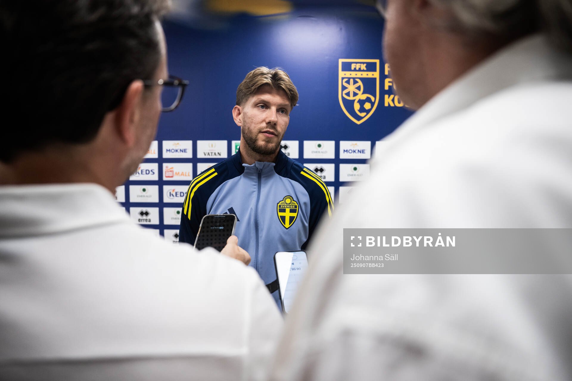 Anton Salétros of the Swedish national football team at a