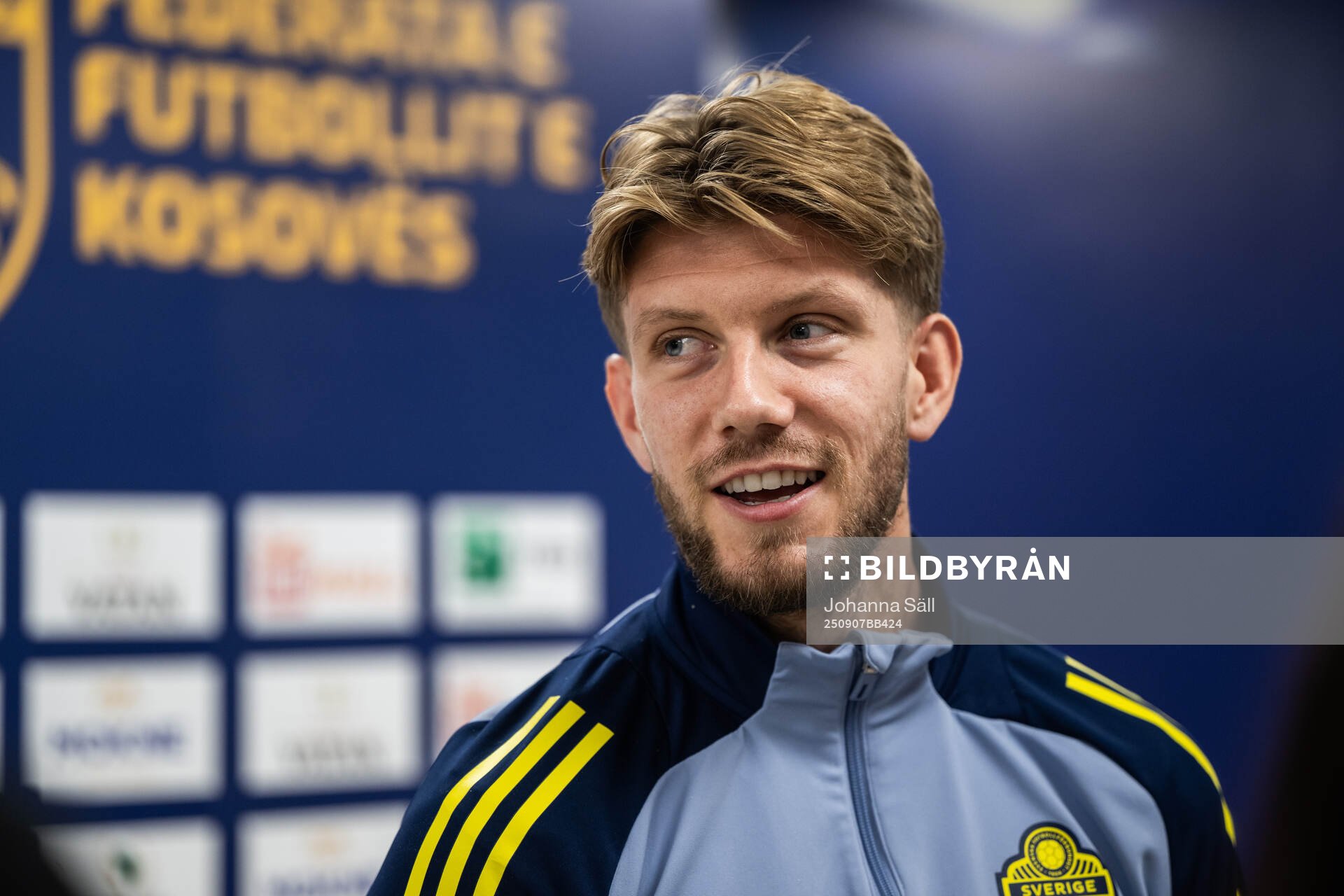 Anton Salétros of the Swedish national football team at a