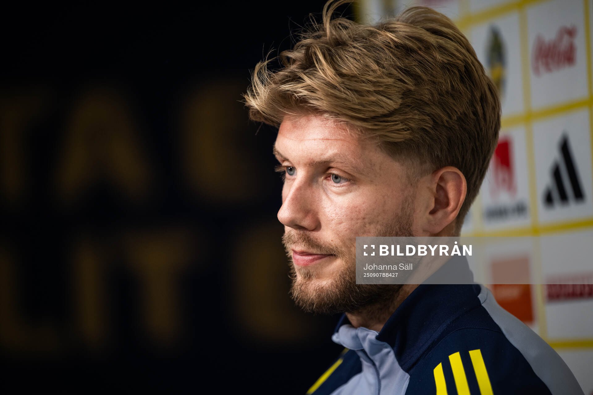 Anton Salétros of the Swedish national football team at a