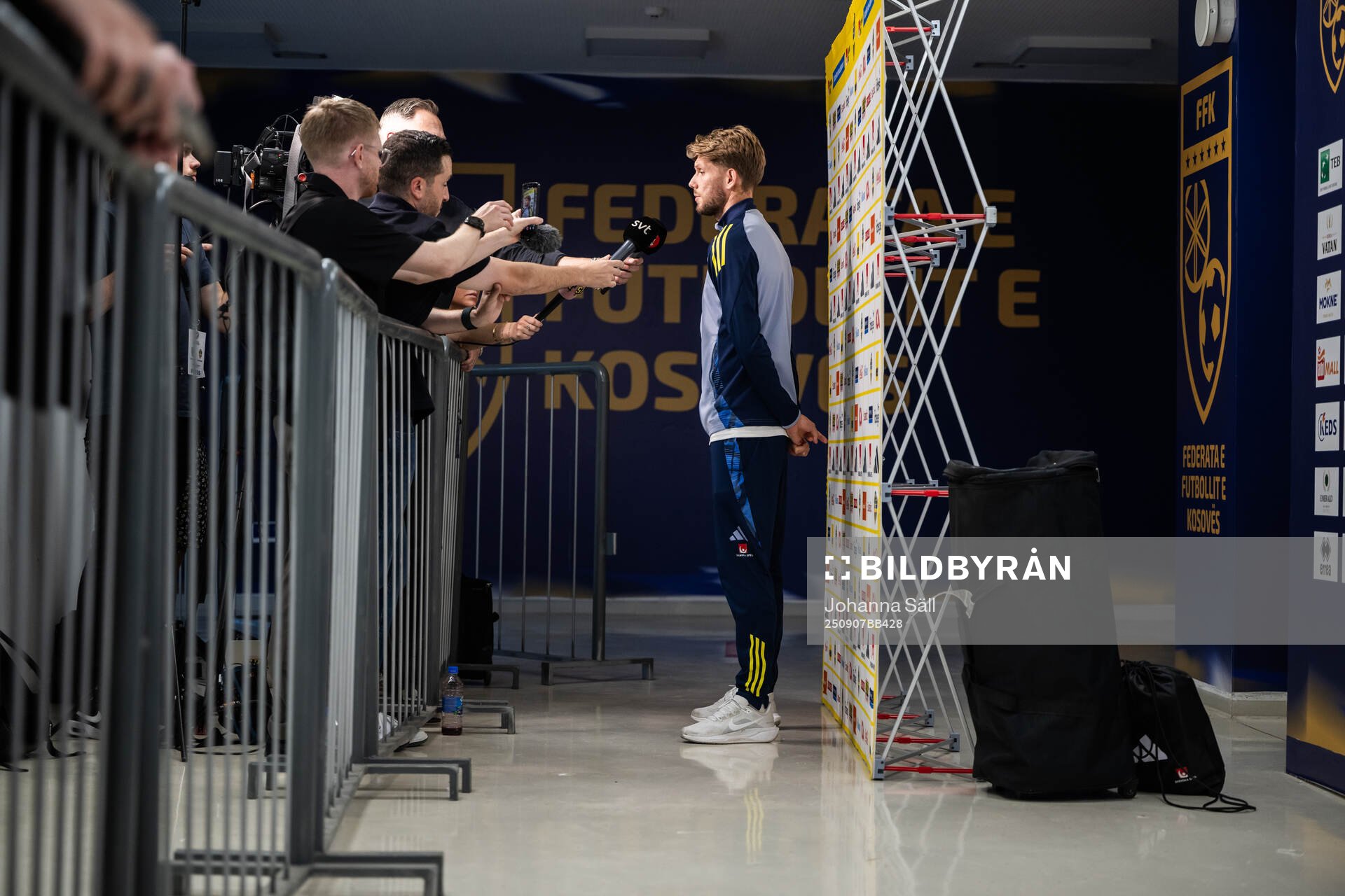 Anton Salétros of the Swedish national football team at a