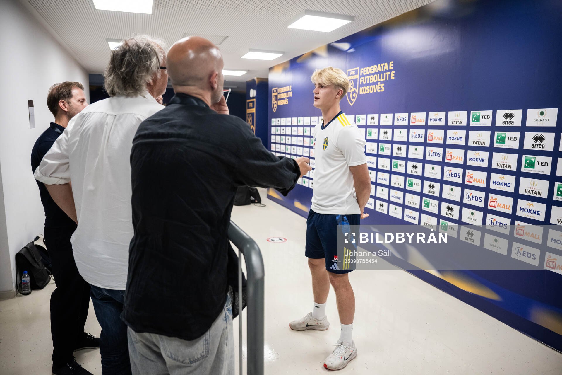 Lucas Bergvall of the Swedish national football team at a