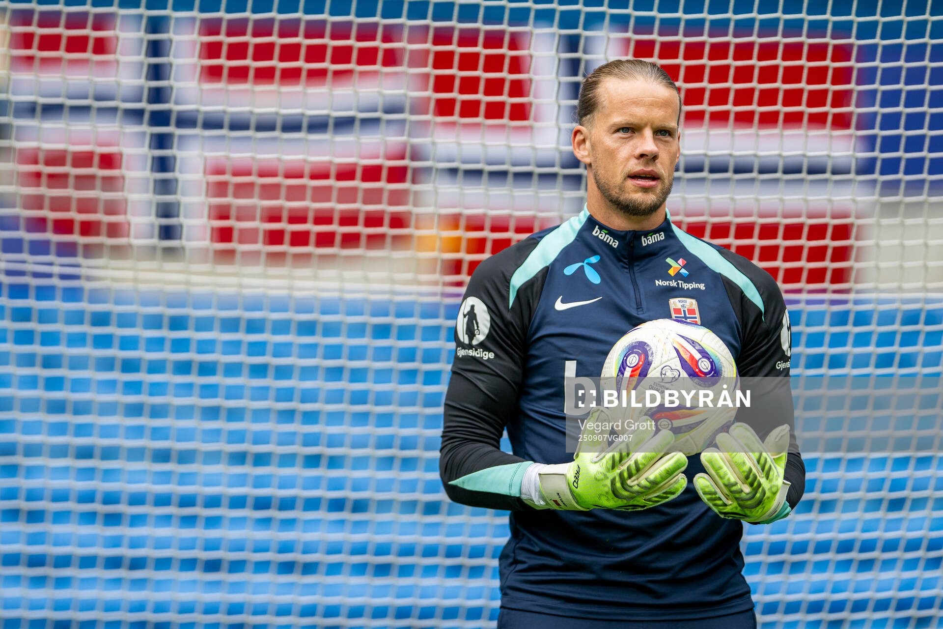 Goalkeeper Ørjan Håskjold Nyland of the Norwegian