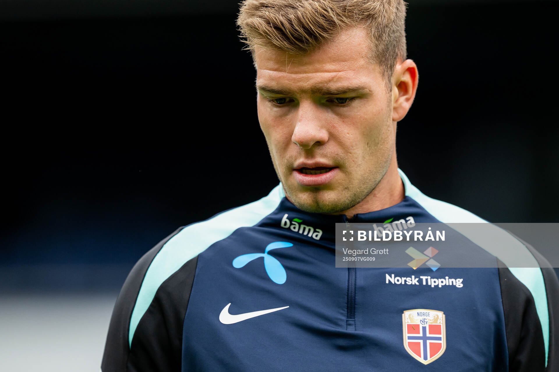 Alexander Sørloth of the Norwegian national football team