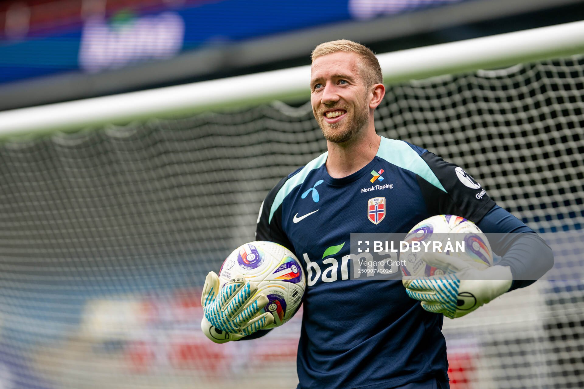 Goalkeeper Egil Selvik of the Norwegian national football