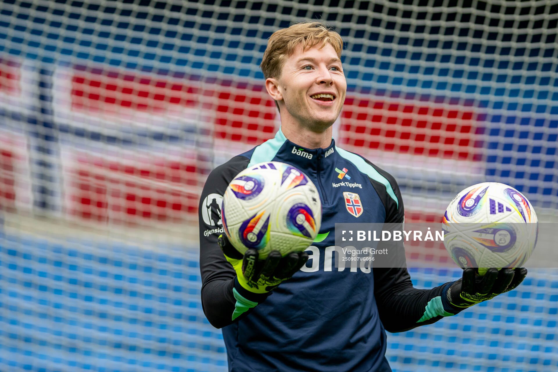 Goalkeeper Mathias Dyngeland of the Norwegian national