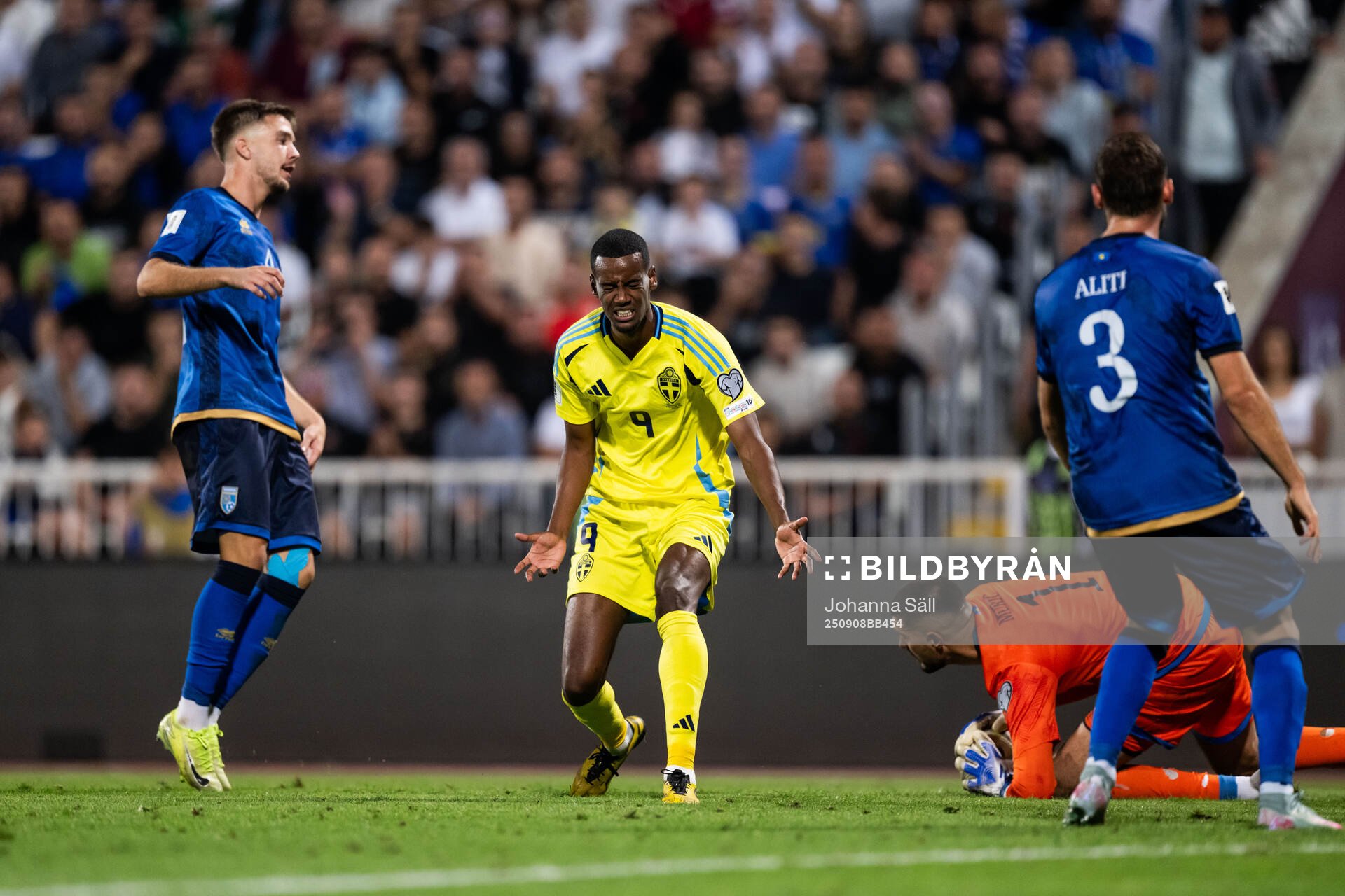 Alexander Isak of Sweden looks dejected
