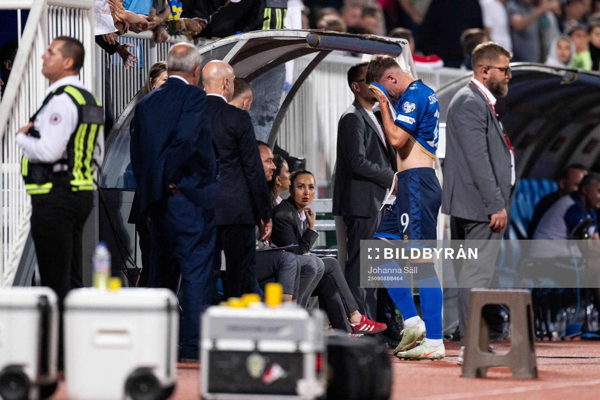 Lindon Emerllahu of Kosovo looks dejected