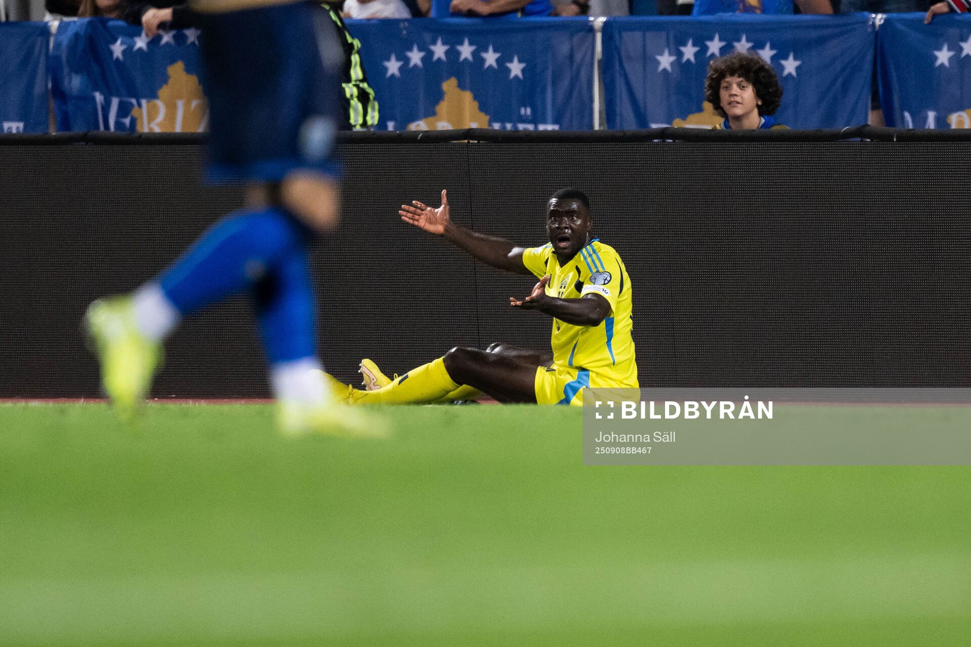Ken Sema of Sweden reacts