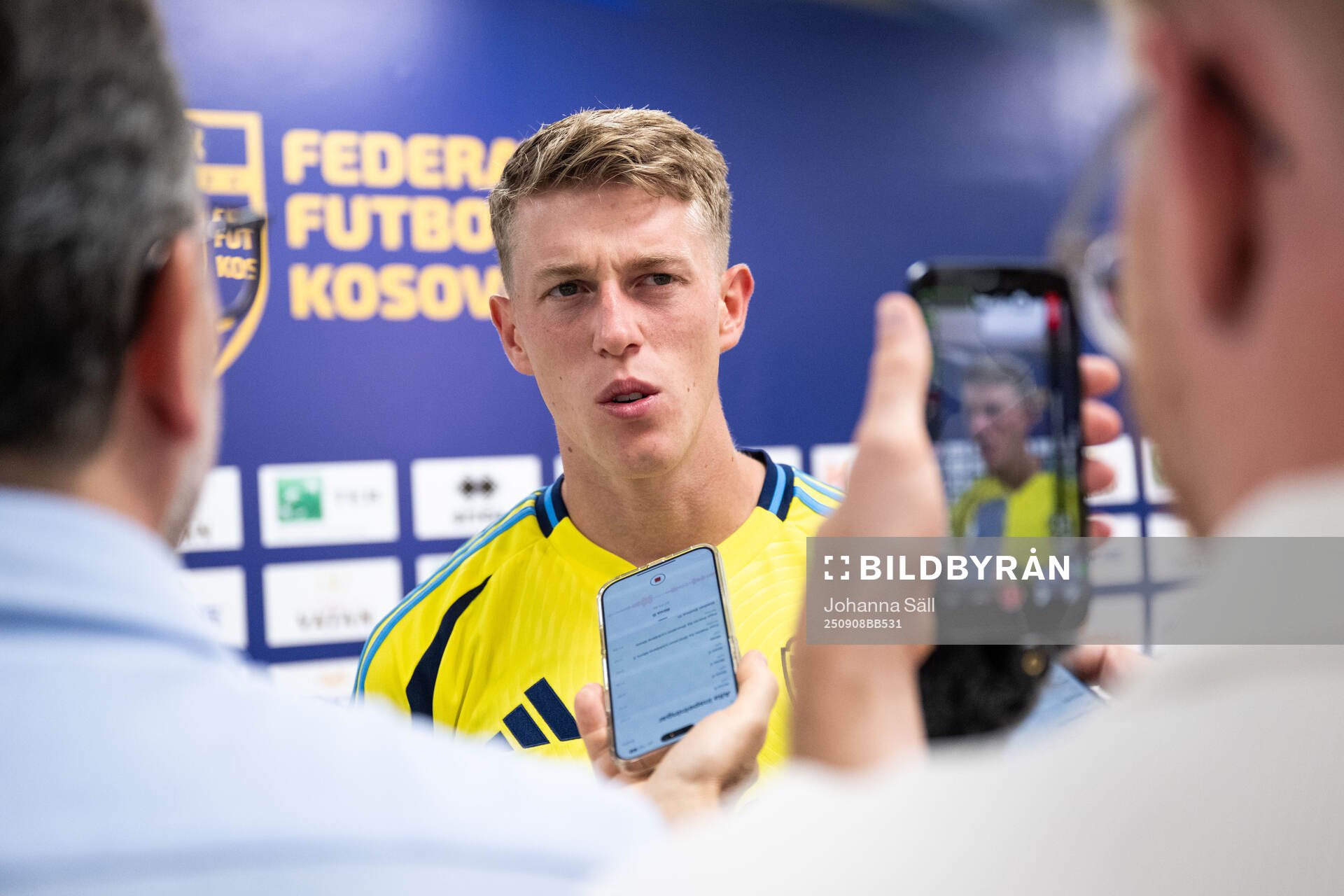 Alexander Bernhardsson of Sweden in mixed zone
