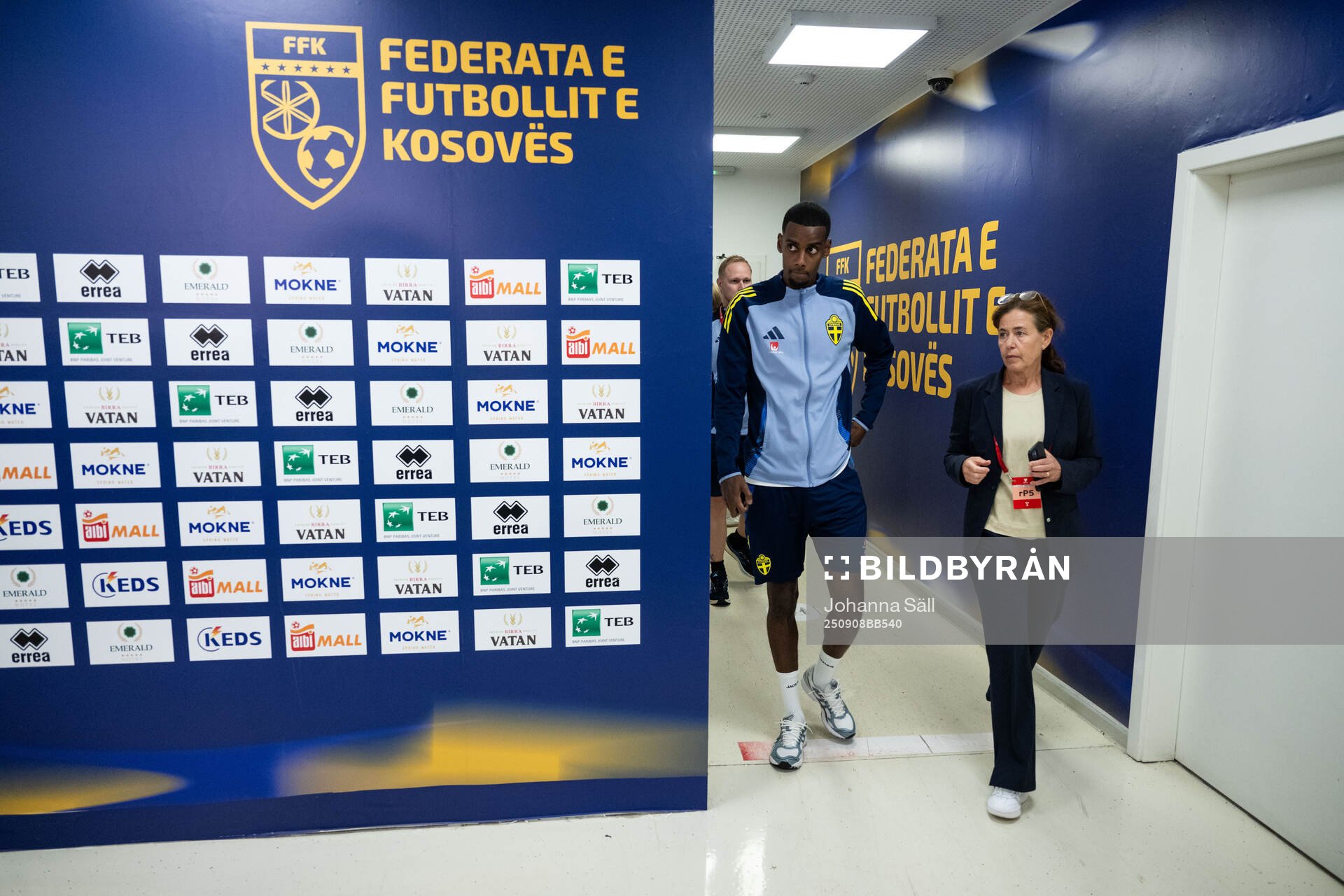 Alexander Isak of Sweden in mixed zone