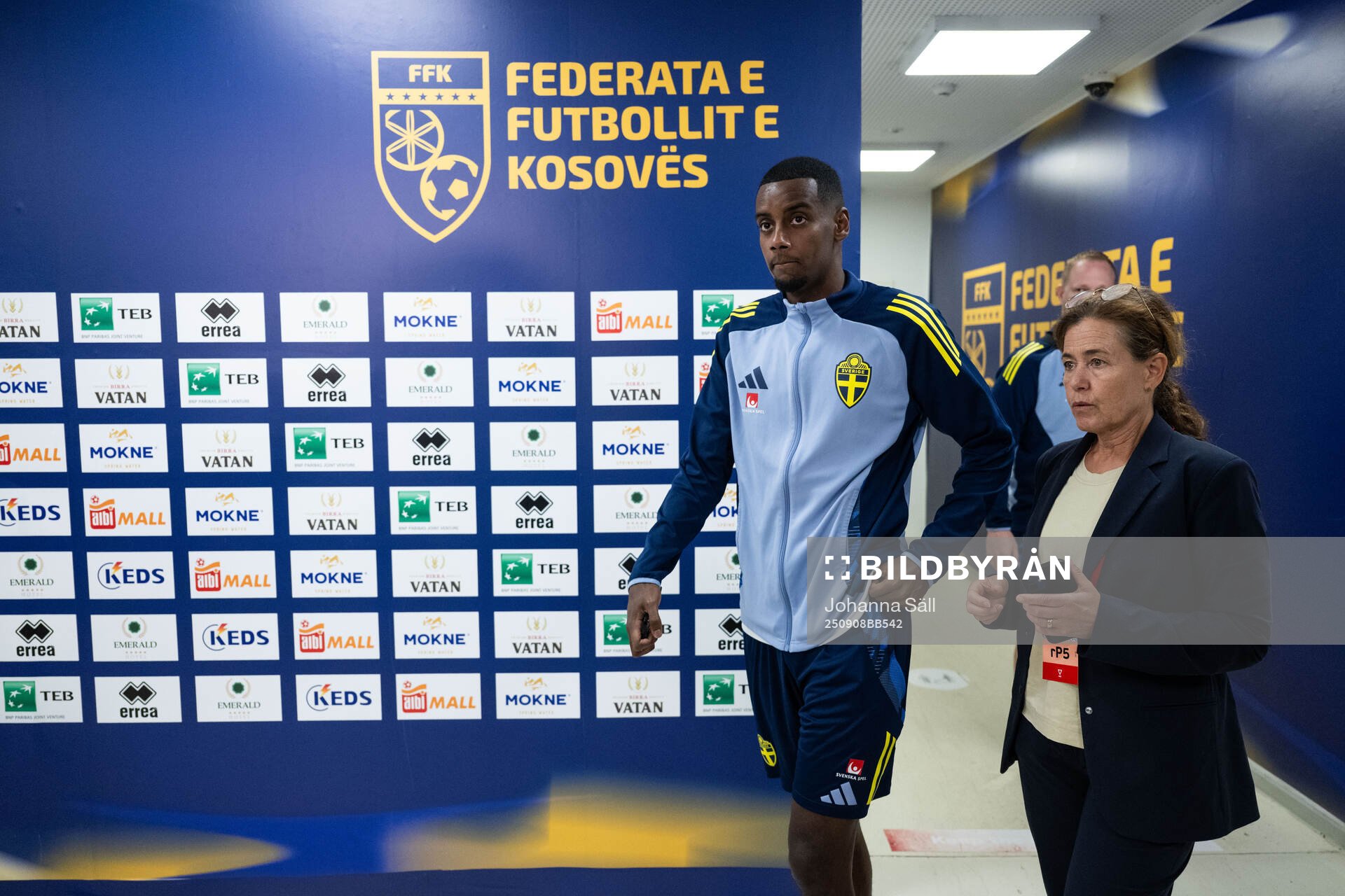 Alexander Isak of Sweden in mixed zone