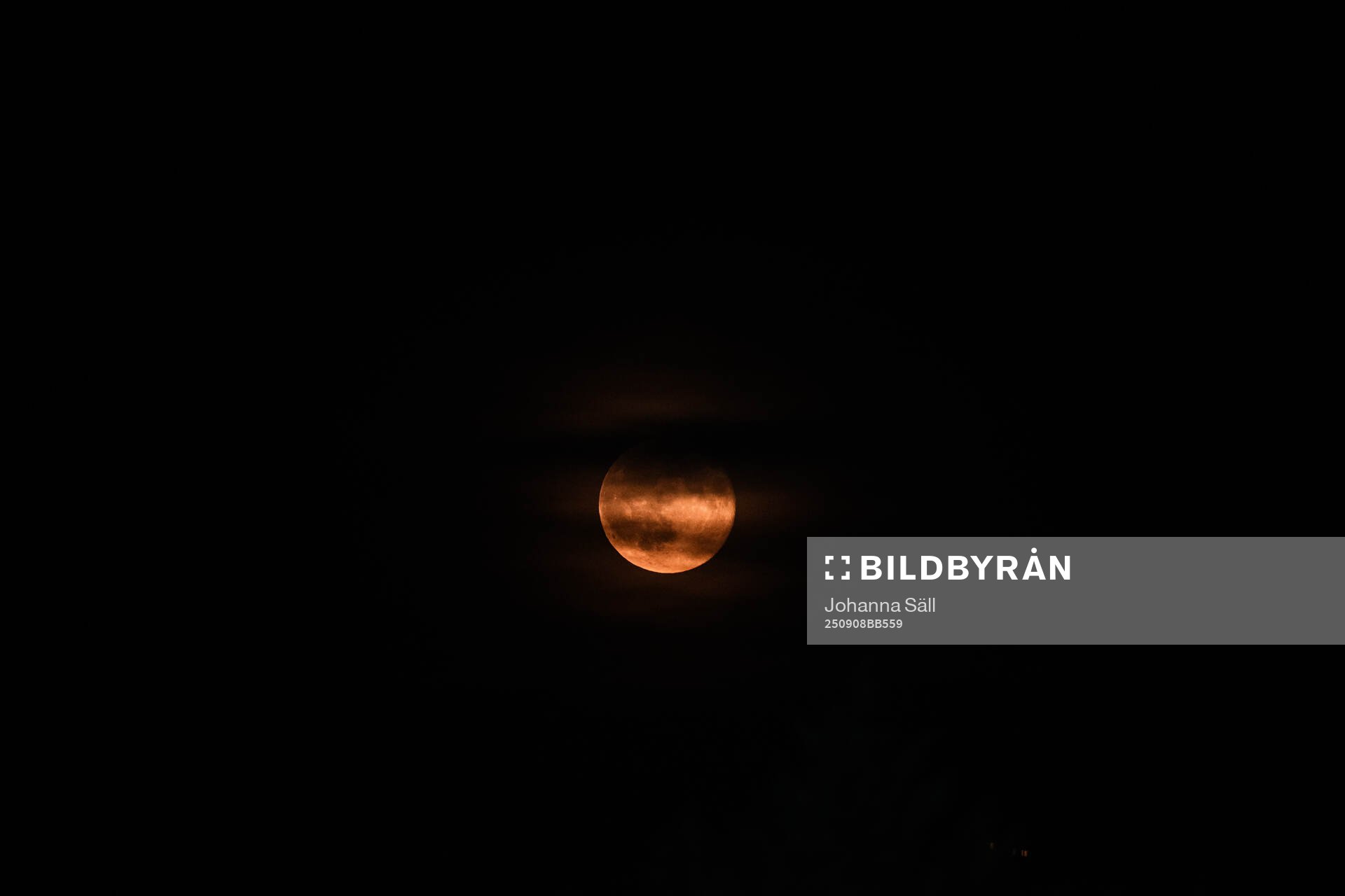 The moon is in lunar eclipse