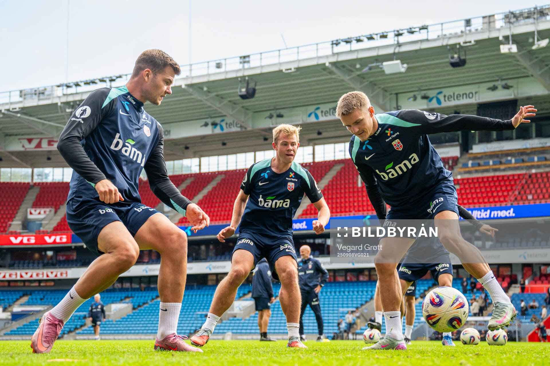 Alexander Sørloth, Aune Heggebø and Martin Ødegaard of