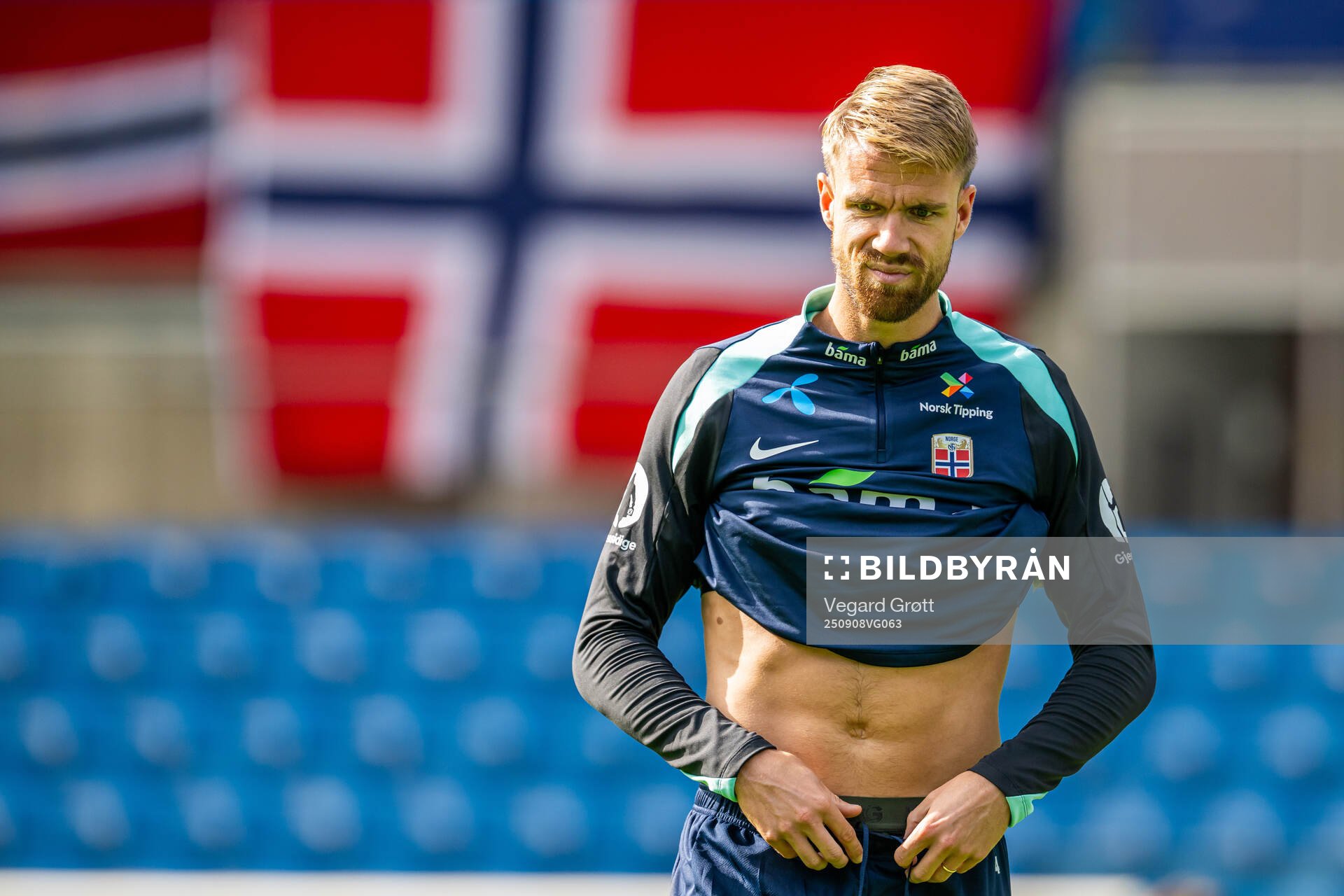 Kristoffer Ajer of the Norwegian national football team