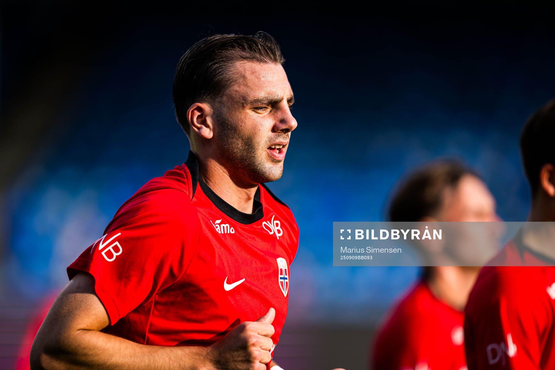 Niklas Ødegård of Norway warms up