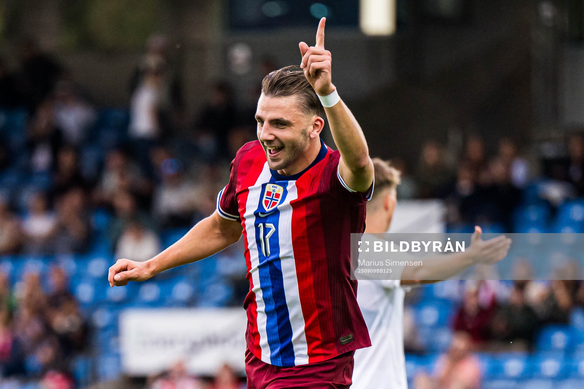 Niklas Ødegård of Norway celebrates