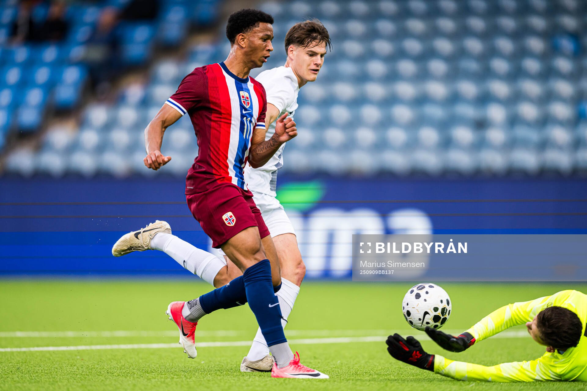 Daniel Bassi of Norway missing a chance to score