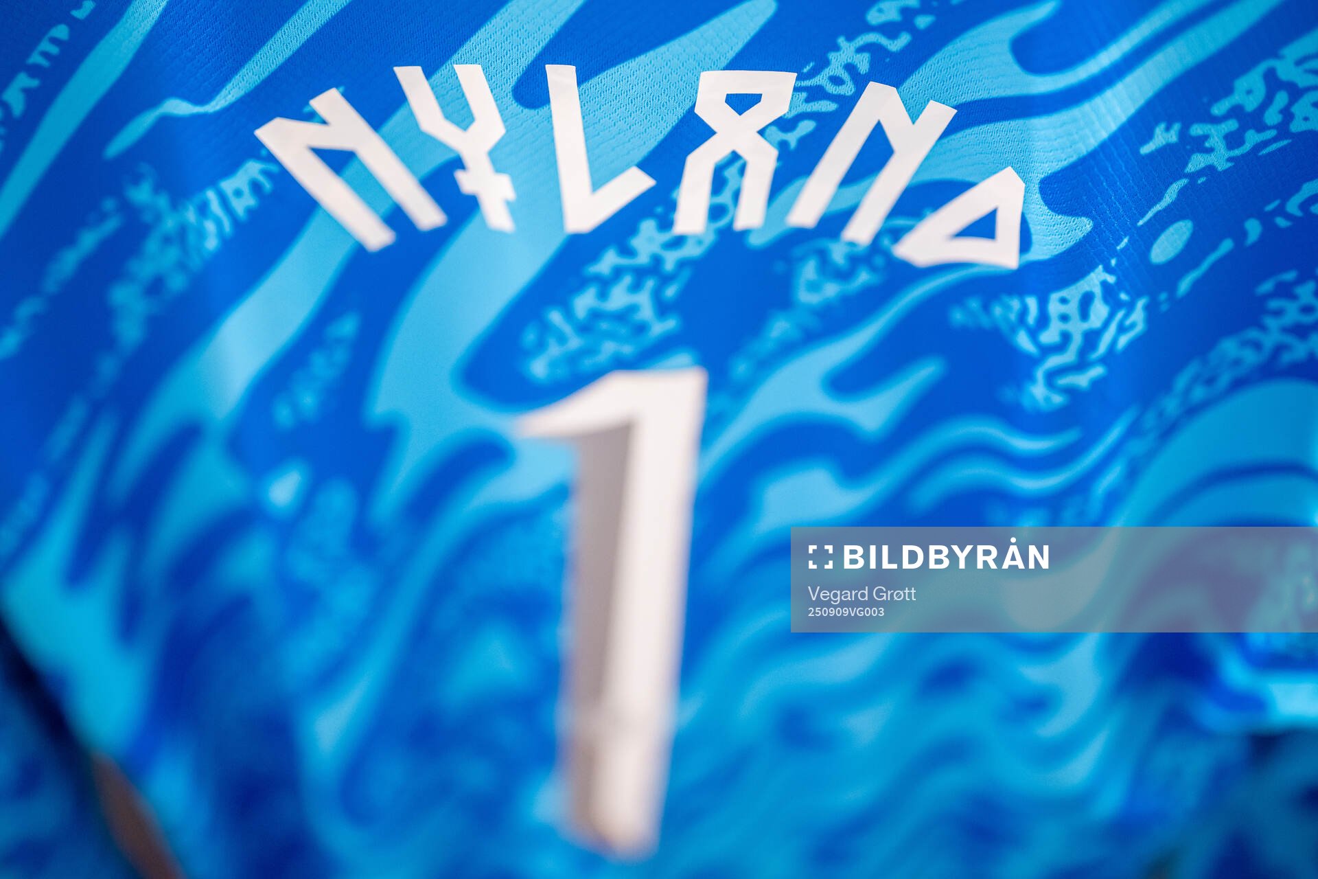 The kit of goalkeeper Ørjan Nyland of Norway in the
