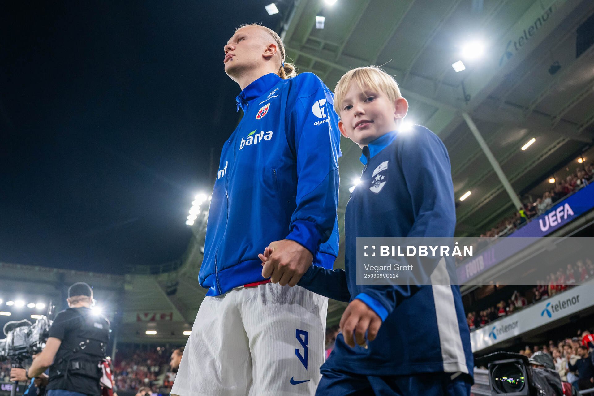 Erling Braut Haaland of Norway enters the pitch