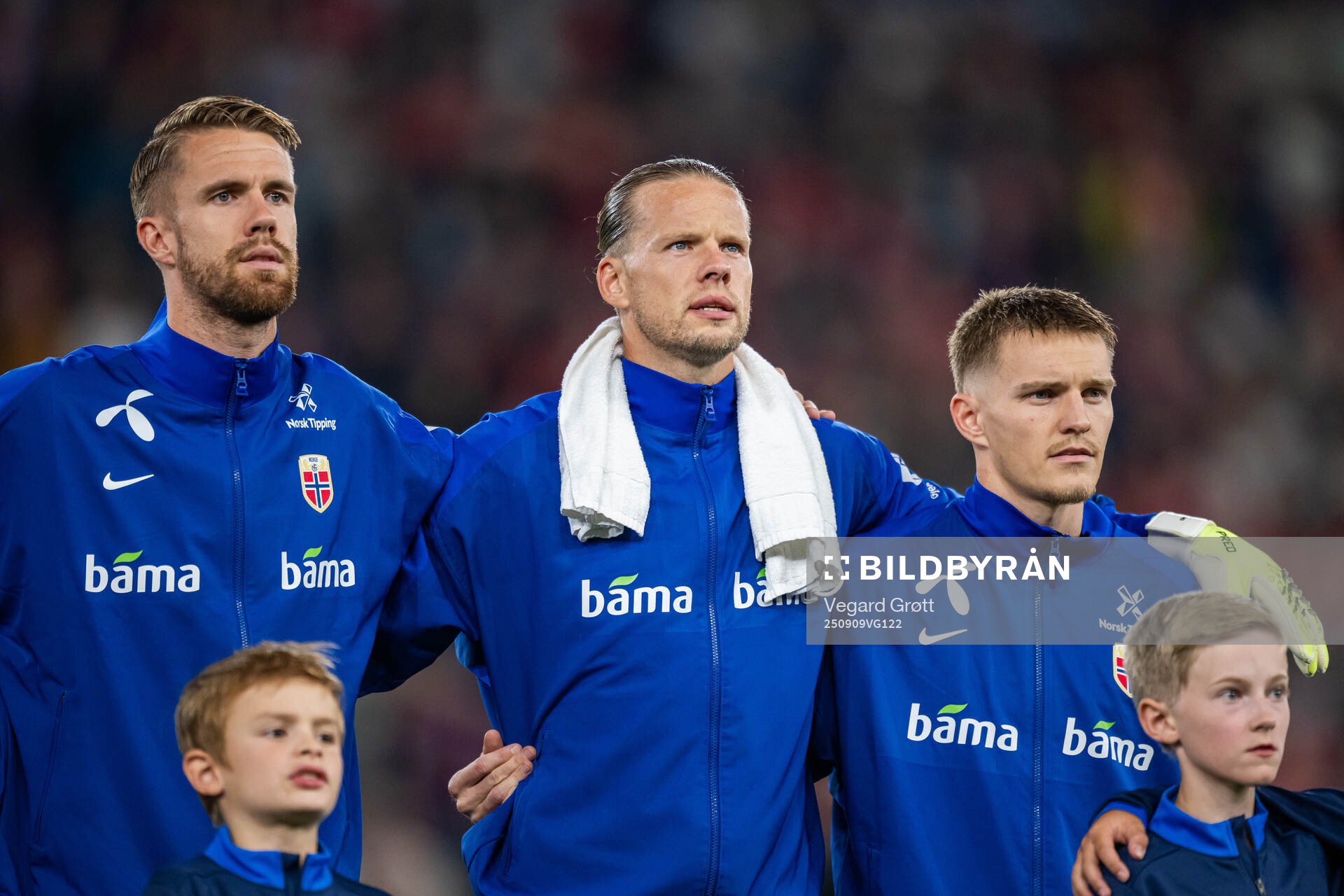 Kristoffer Ajer, goalkeeper Ørjan Nyland and Martin