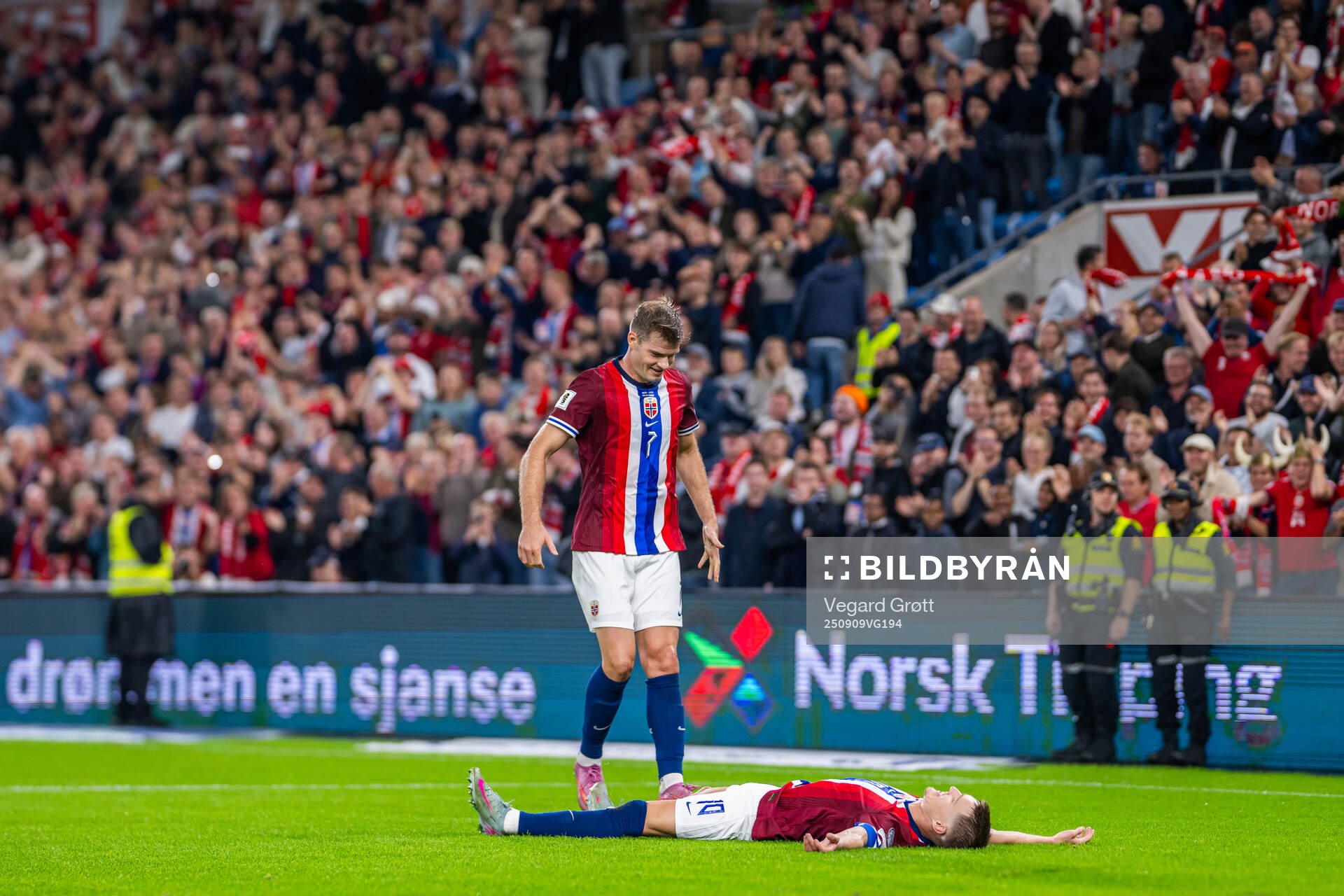 Martin Ødegaard of Norway celebrates with teammate