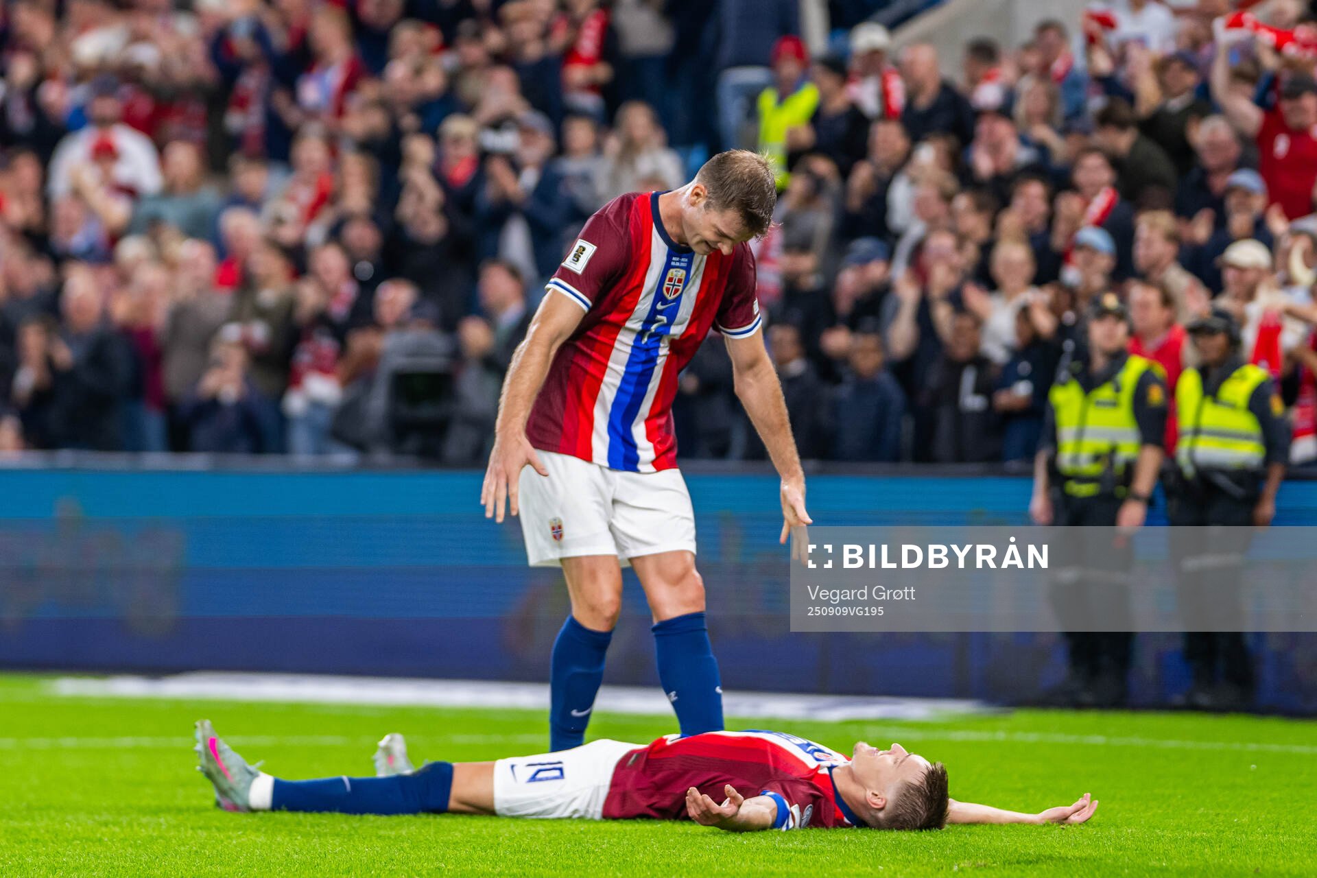 Martin Ødegaard of Norway celebrates with teammate