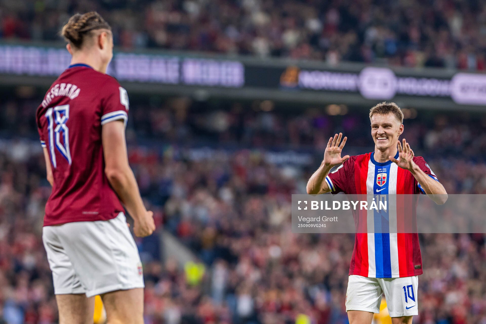Thelo Aasgaard of Norway celebrates with teammate Martin