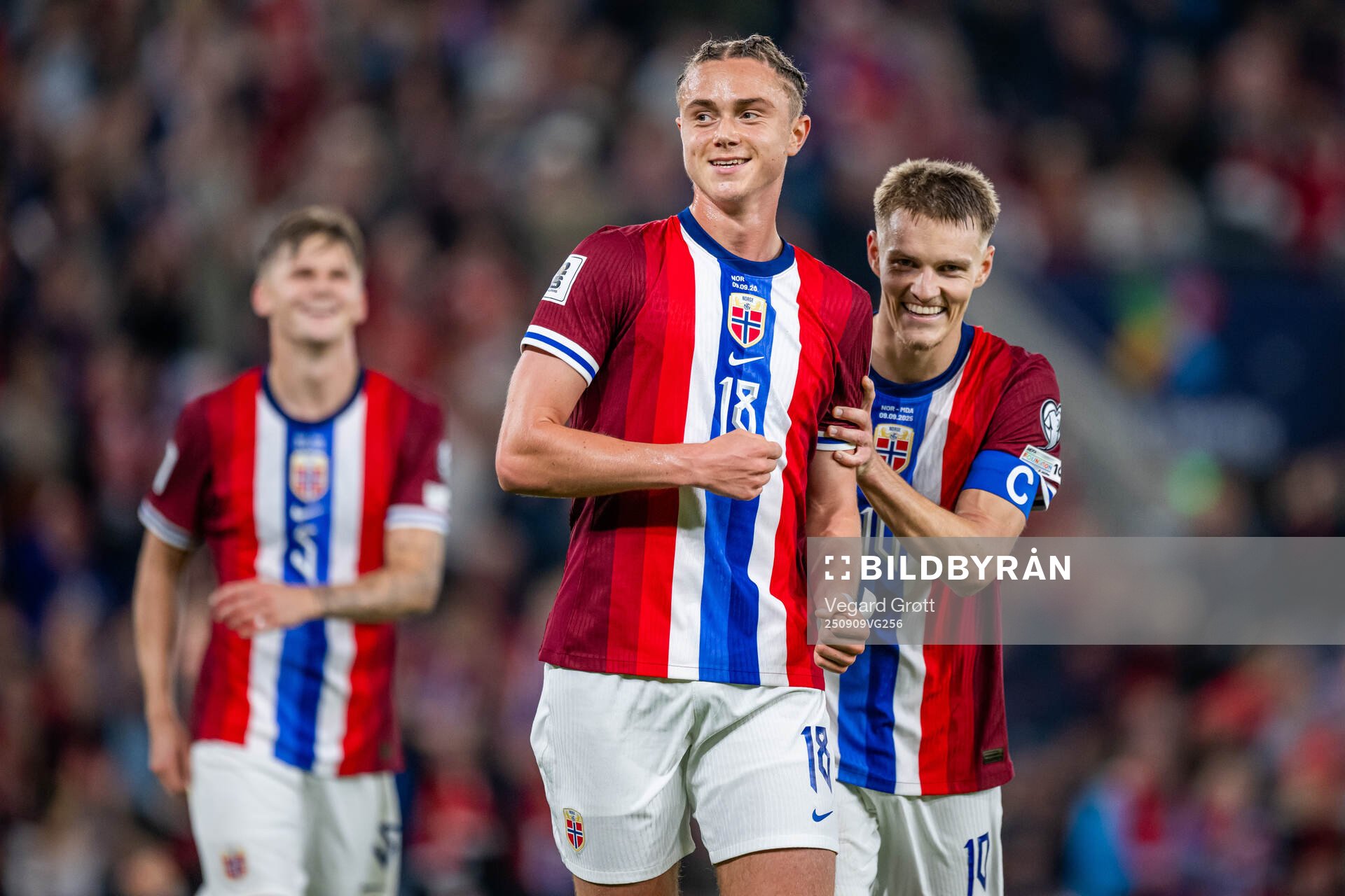 Thelo Aasgaard of Norway celebrates with teammate Martin
