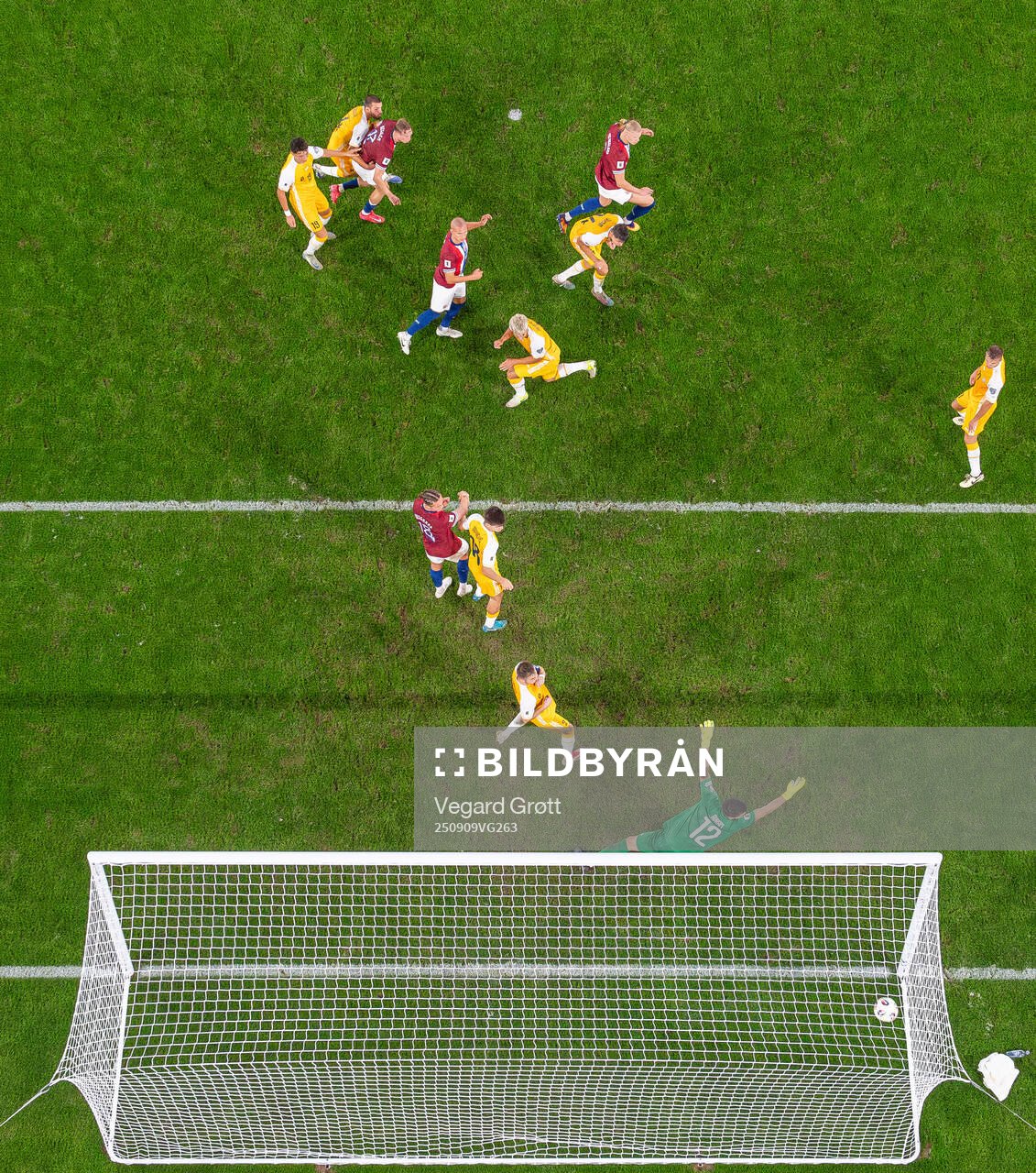 Erling Braut Haaland of Norway scores the 10-1 goal