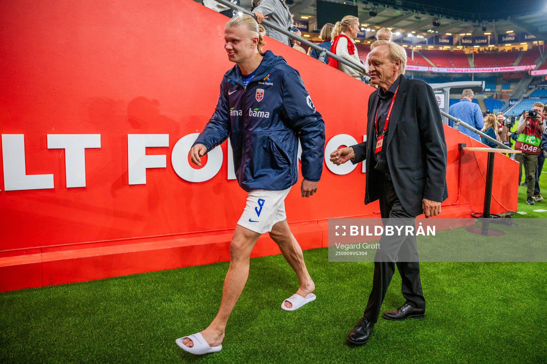 Erling Braut Haaland and Geir Ellefsen, head of security of