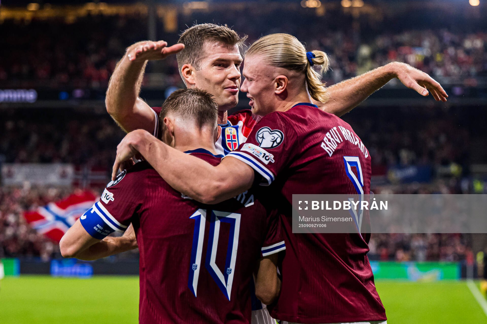 Erling Braut Haaland of Norway celebrates with Alexander