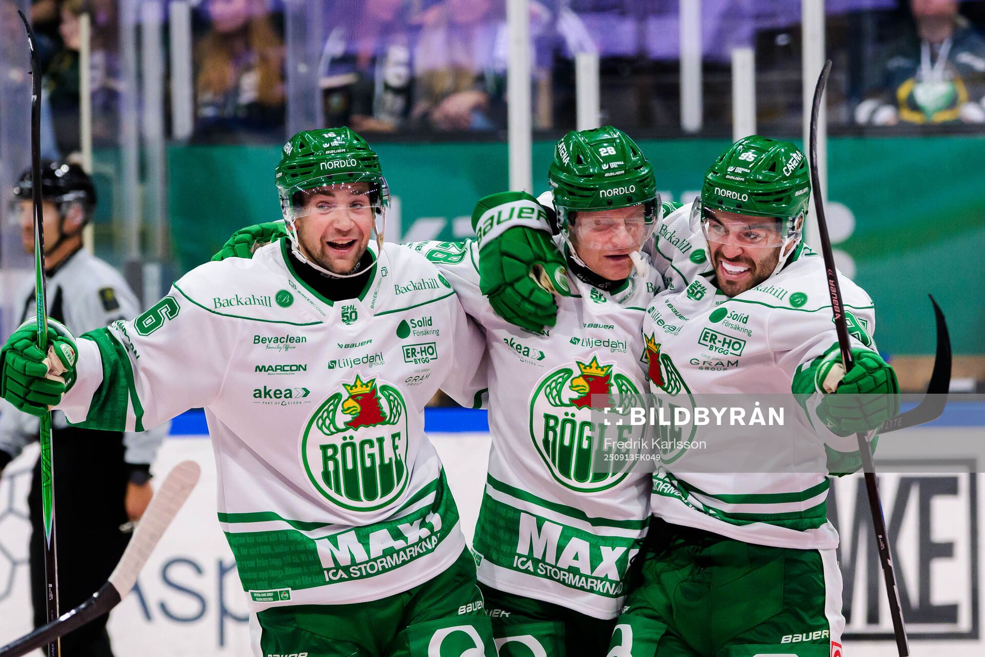 Rögles Lukas Ekeståhl-Jonsson, Anton Bengtsson och Mark
