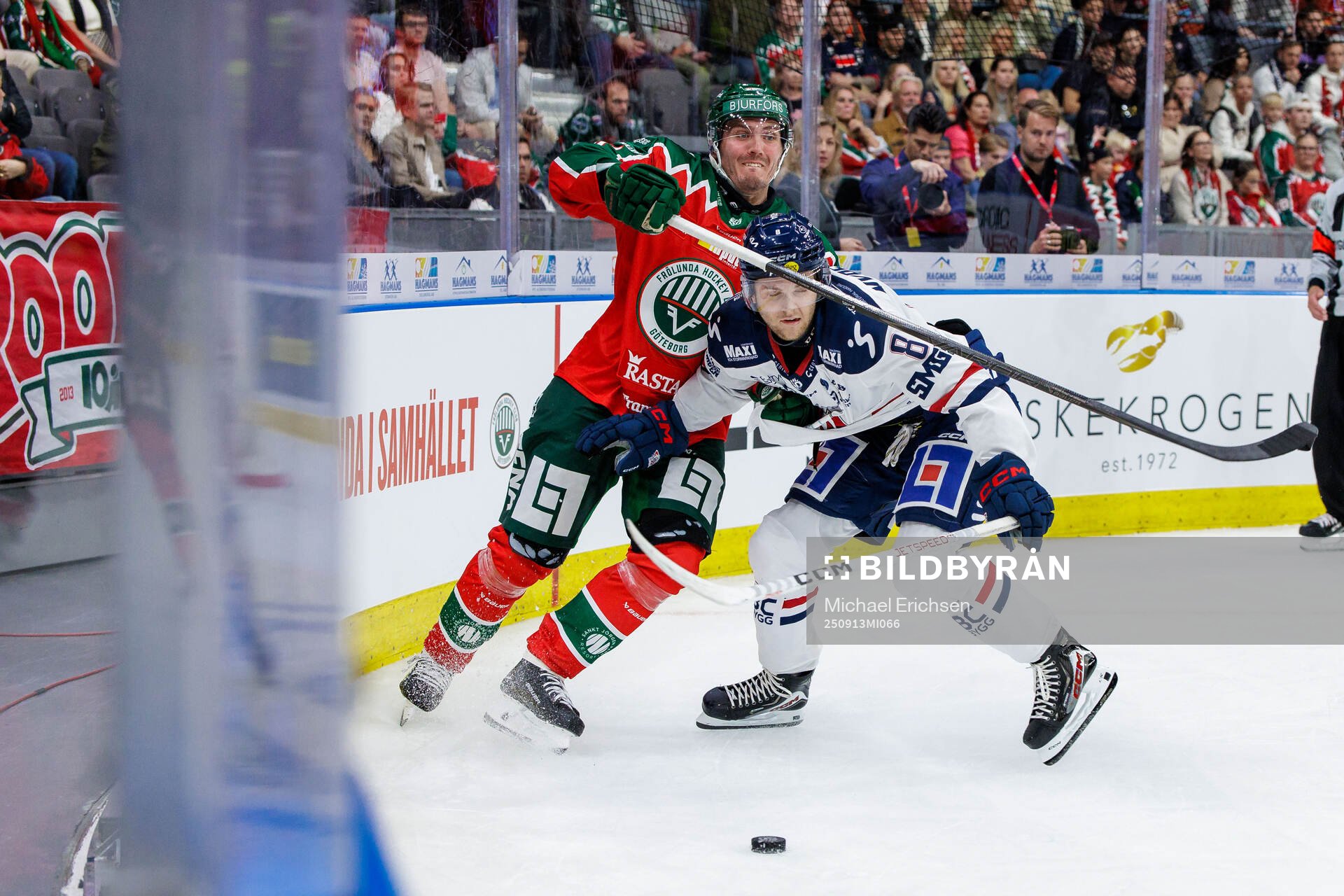 Frölundas Max Lindholm och Linköpings Jonathan Myrenberg