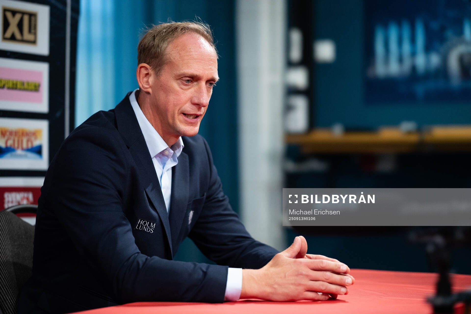 Linköpings tränare Mikael Håkanson på presskonferensen